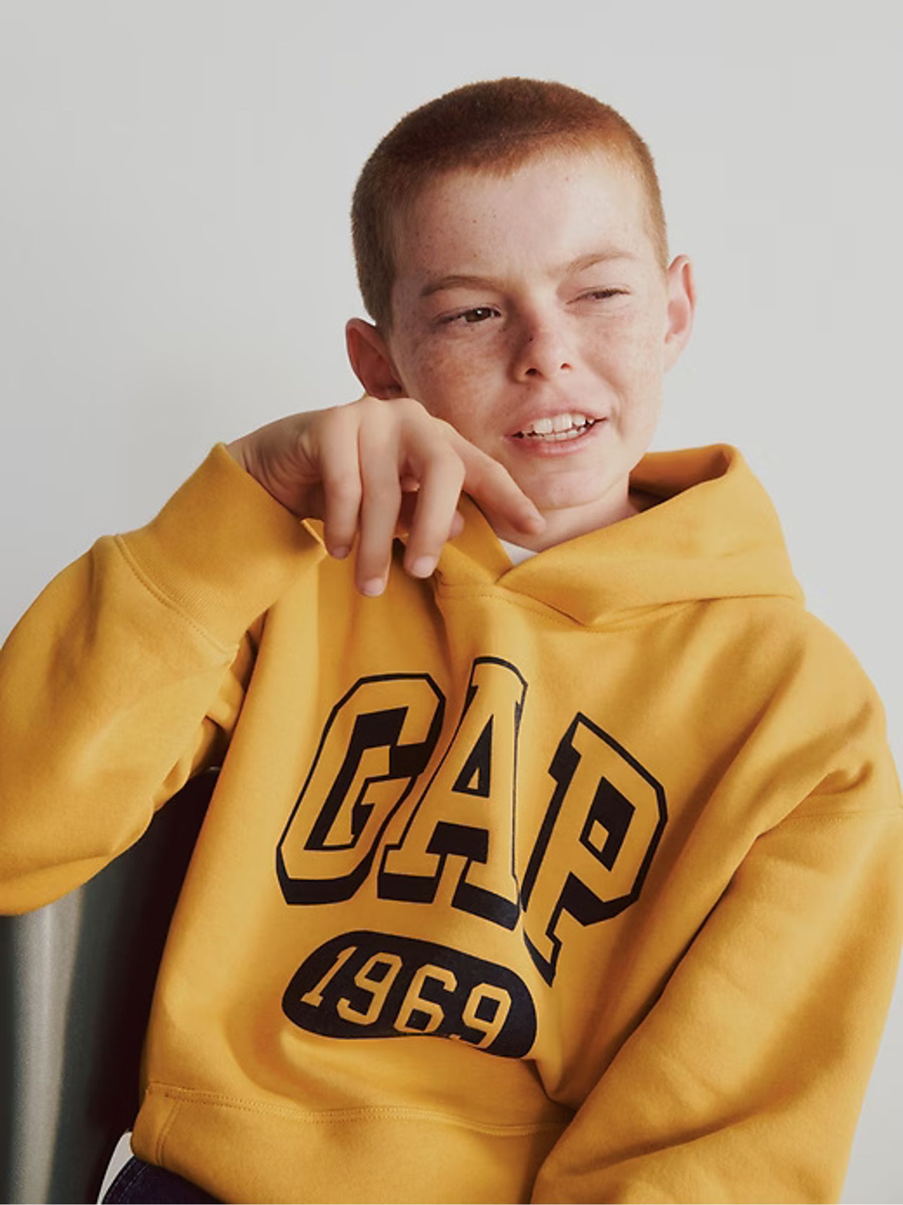 Yellow Vintage Soft Logo Hoodie - Image 4 of 6