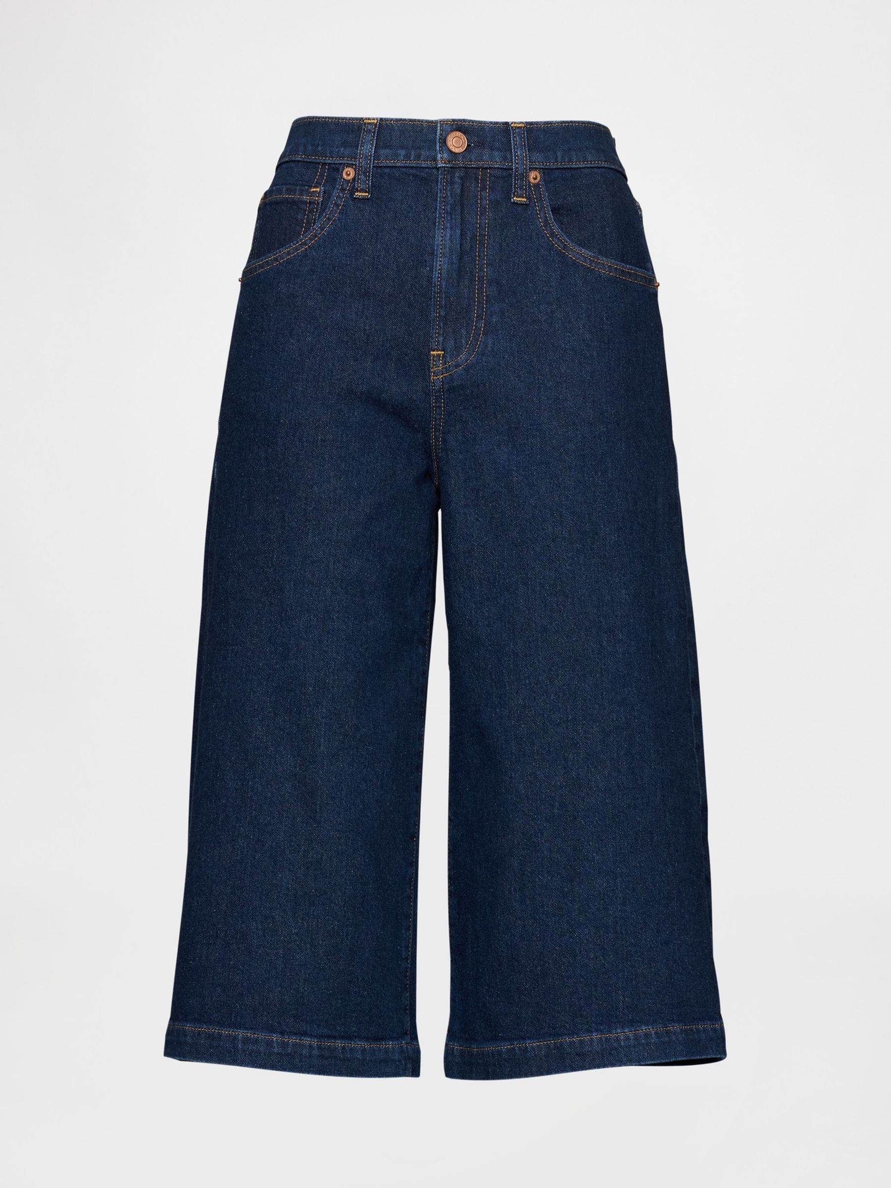 Blue High Waisted Culotte Jeans - Image 3 of 3 Blue High Waisted Culotte Jeans - Image 3 of 3