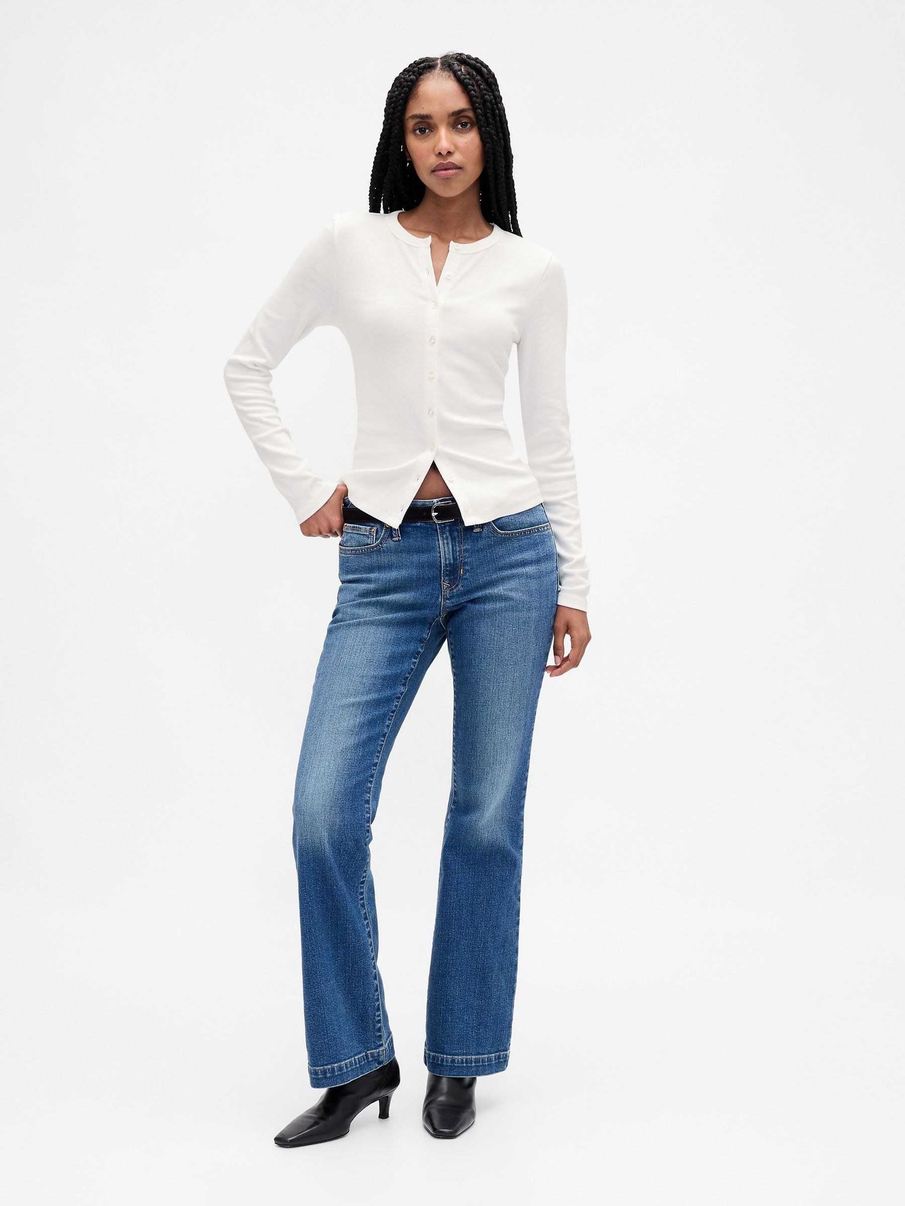 White Modern Crew Neck Cardigan - Image 3 of 4