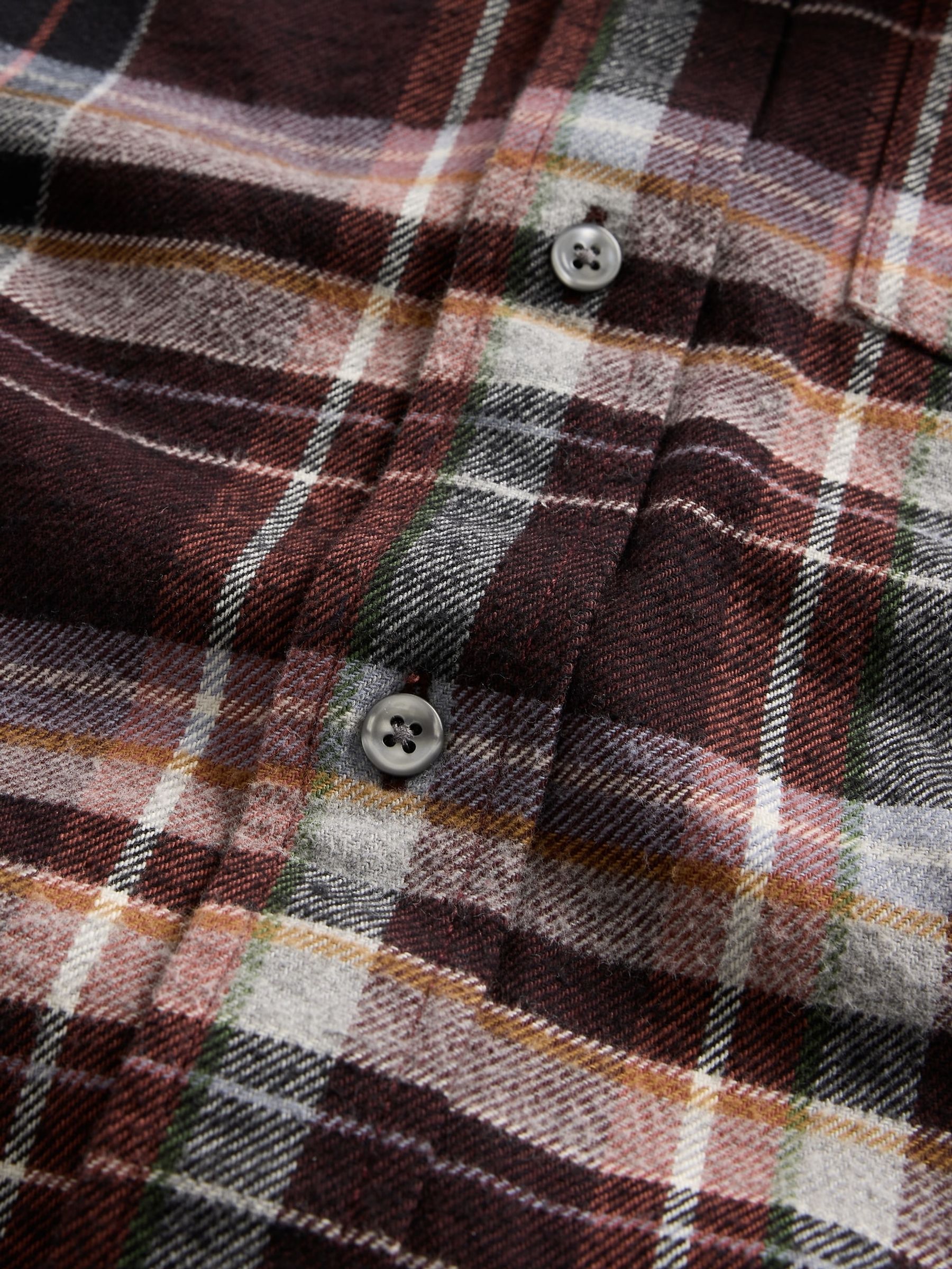 Red Cotton Relaxed Flannel Shirt - Image 3 of 3