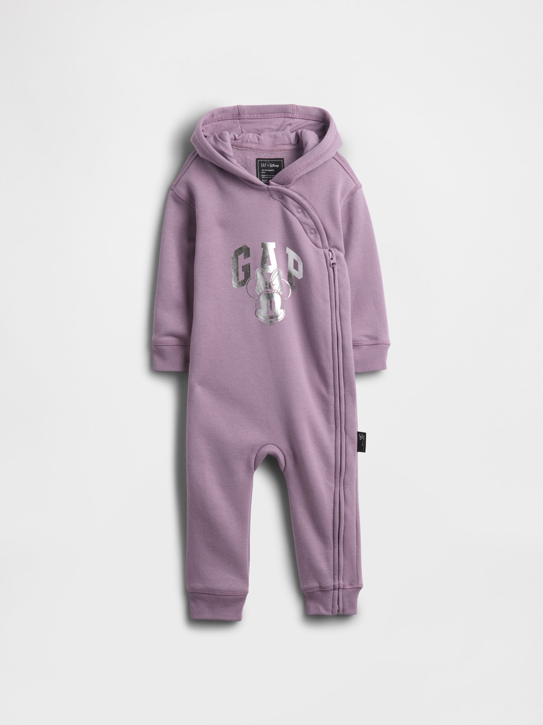 Purple Minnie Mouse Disney Logo Sleepsuit - Image 1 of 3
