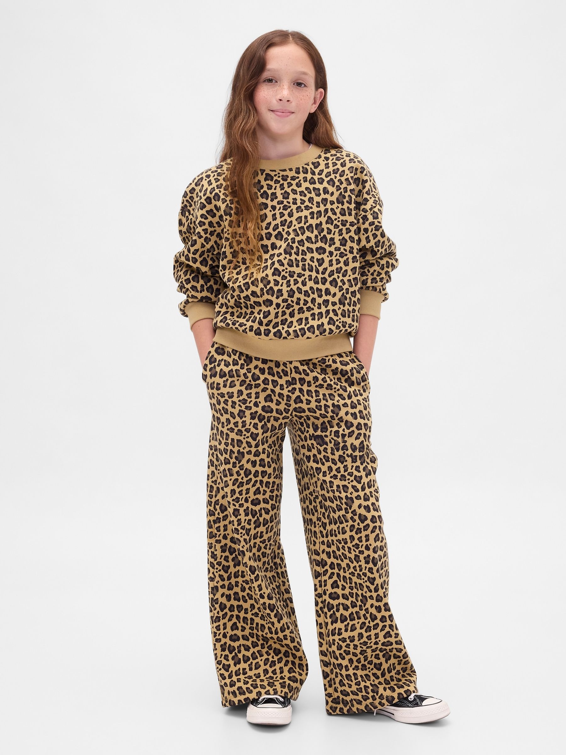 Brown Leopard Print VintageSoft Baggy Joggers Gap