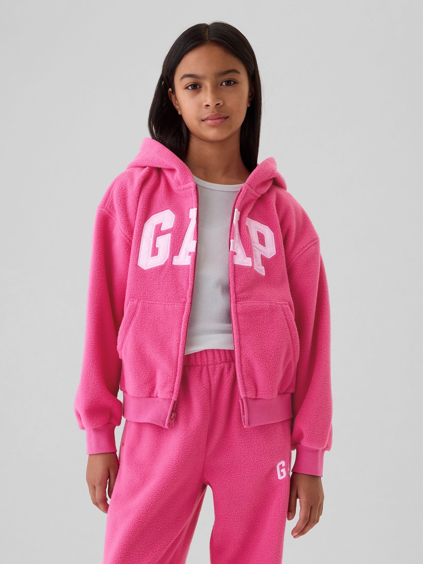 Pink Arch Logo Zip Hoodie (4-13yrs) - Image 1 of 4