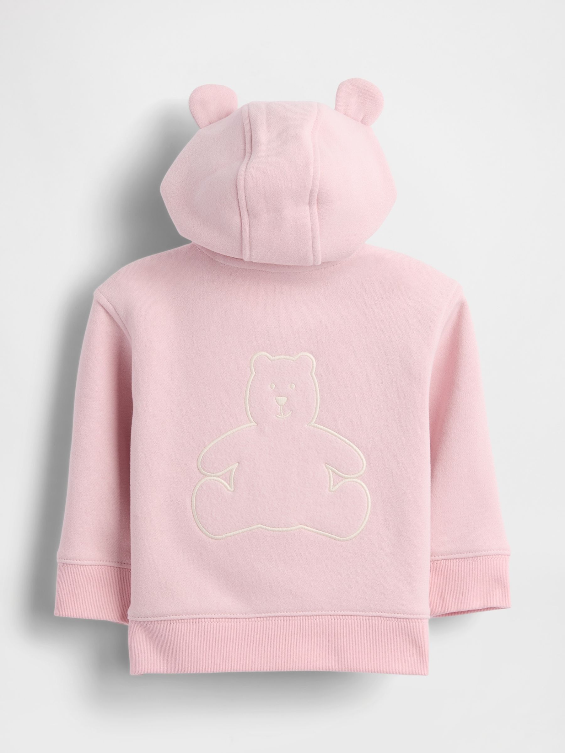 Pink Vintage Soft Bear Logo Zip Hoodie (Newborn-24mths) - Image 2 of 2