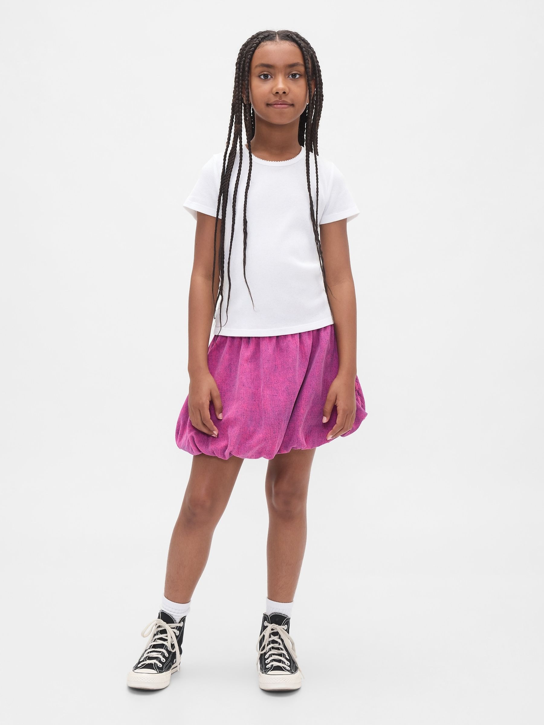 Pink Denim Bubble Skort (4-13yrs) - Image 1 of 4