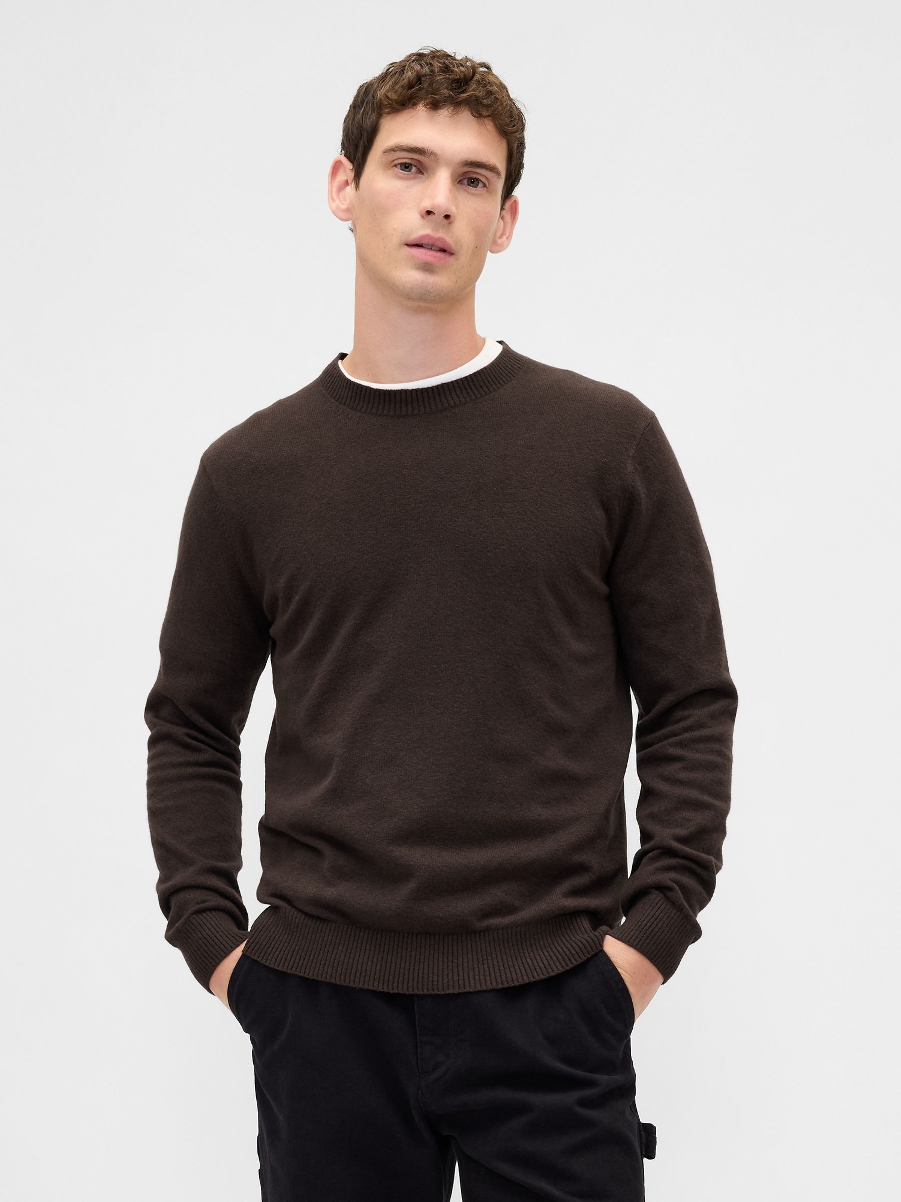 Brown CashSoft Crew Sweatshirt - Image 1 of 4