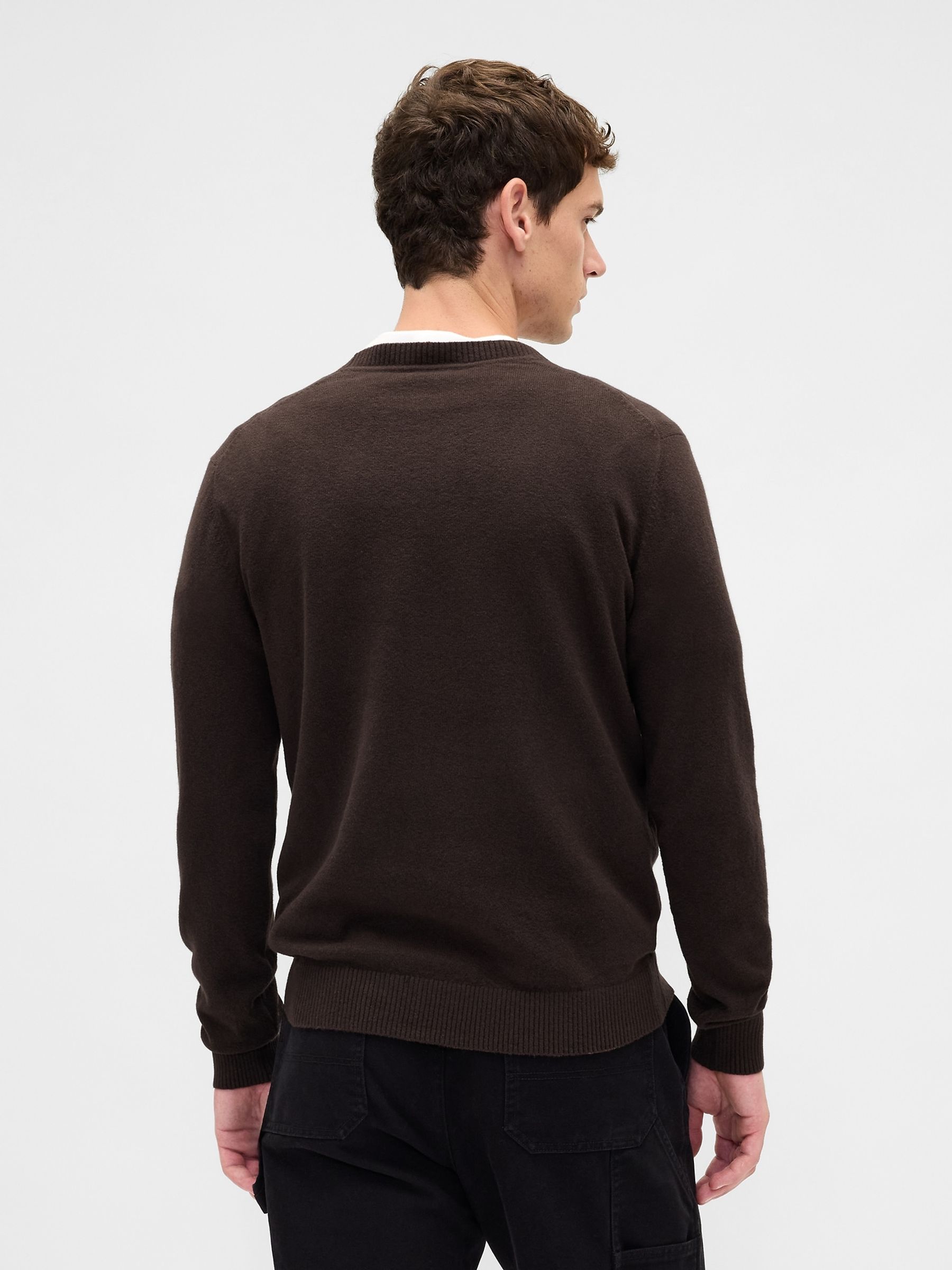 Brown CashSoft Crew Sweatshirt - Image 2 of 4