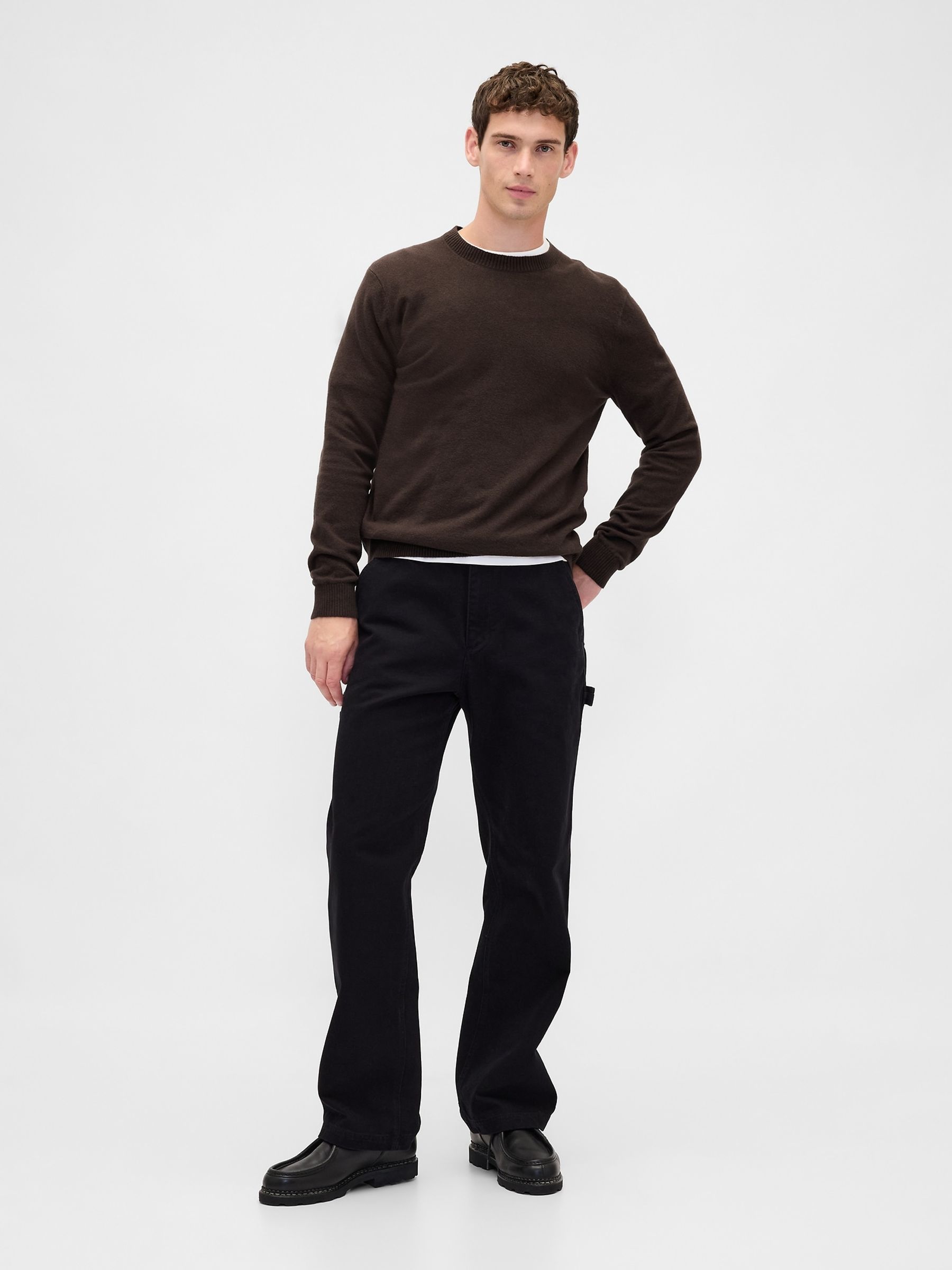 Brown CashSoft Crew Sweatshirt - Image 3 of 4