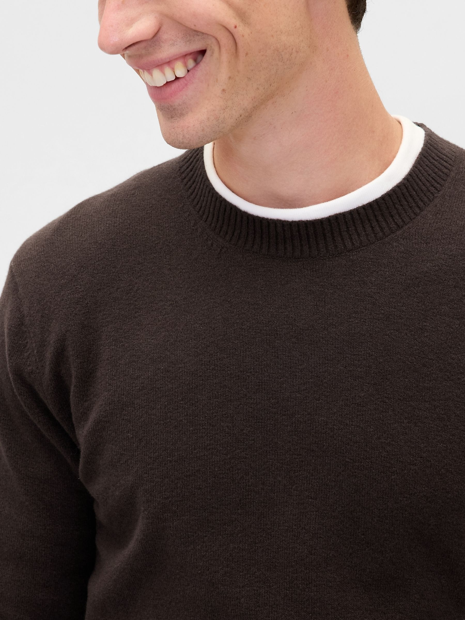 Brown CashSoft Crew Sweatshirt - Image 4 of 4