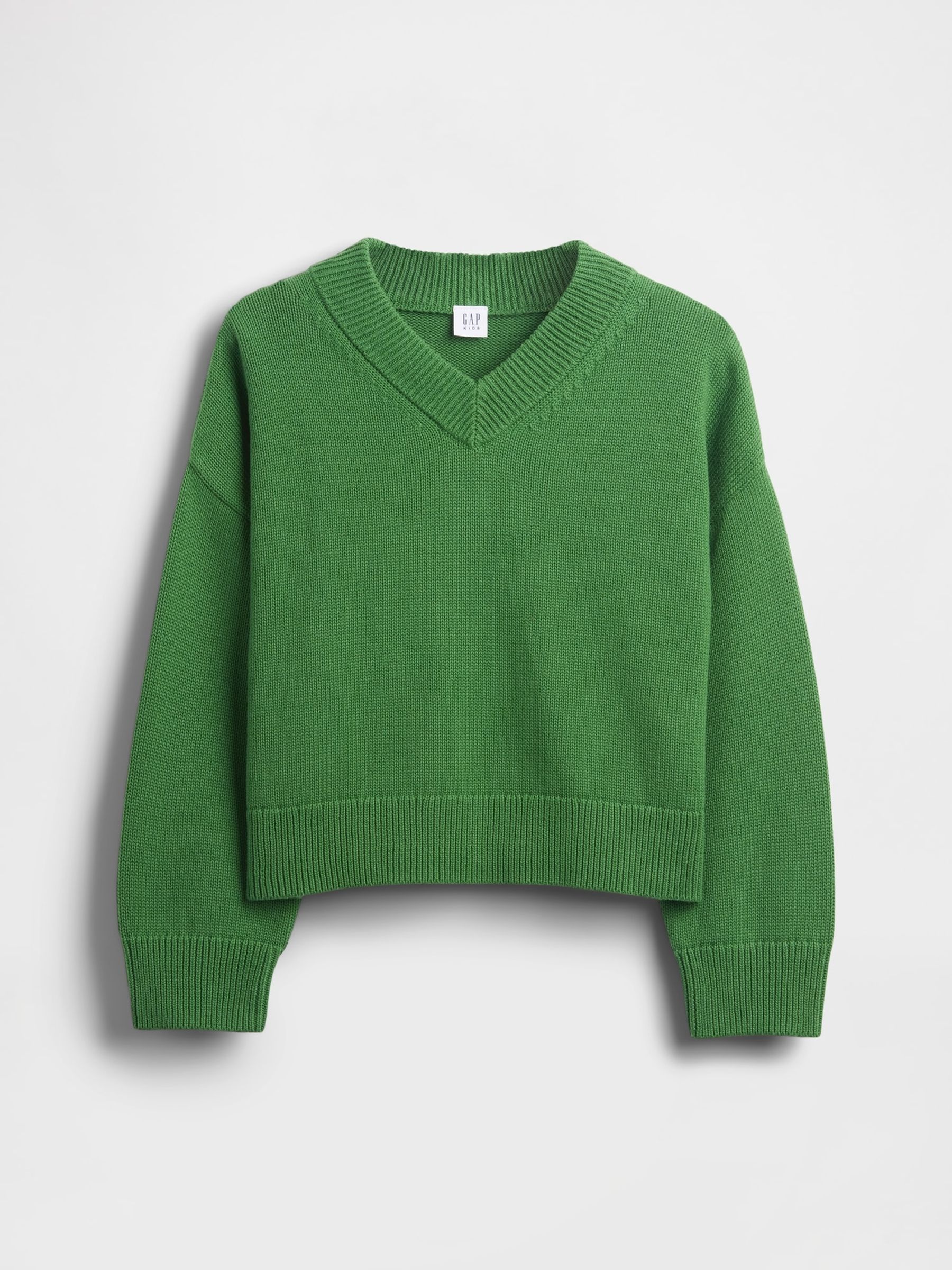 Green Boxy V-Neck Jumper - Image 4 of 5