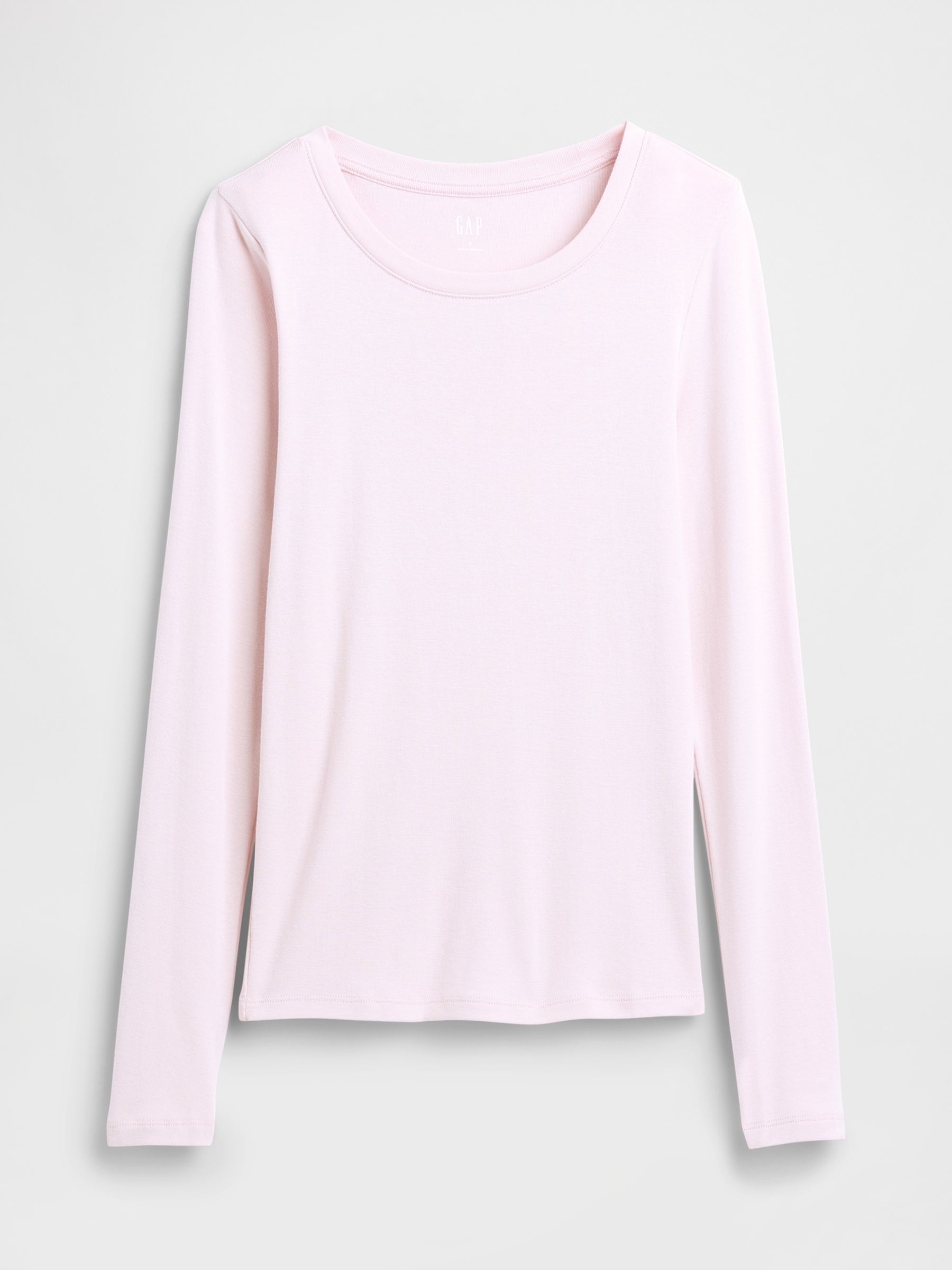 Pink Long Sleeve Modern Crewneck T-Shirt - Image 5 of 5