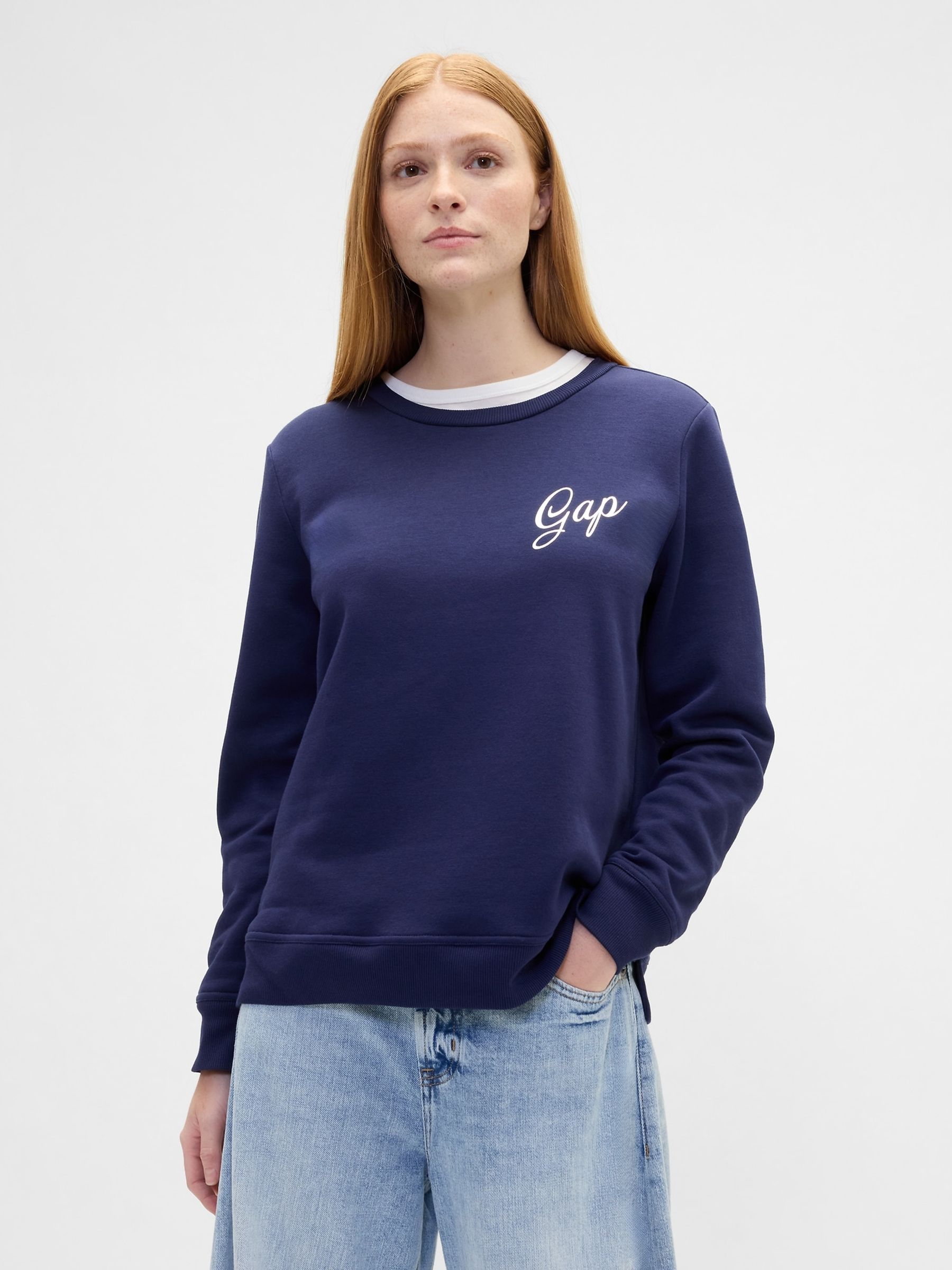 Navy Blue Logo Crewneck Sweatshirt - Image 1 of 5