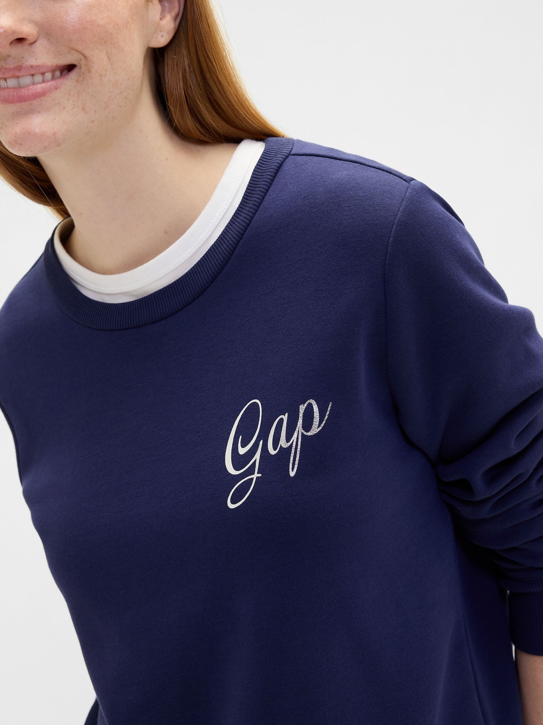Navy Blue Logo Crewneck Sweatshirt - Image 4 of 5