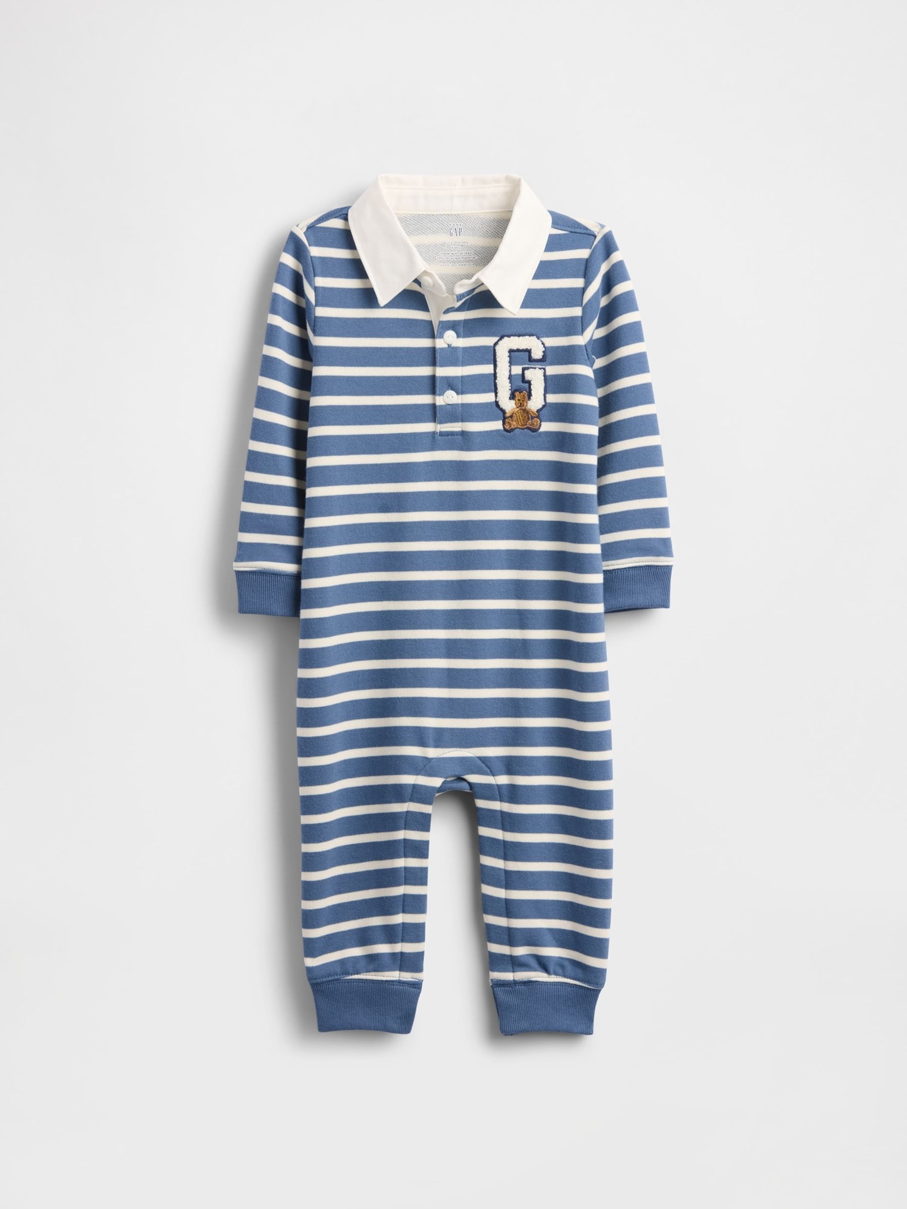 Blue VintageSoft Varsity Bear Logo Sleepsuits One-Piece (Newborn-24mths) - Image 1 of 4