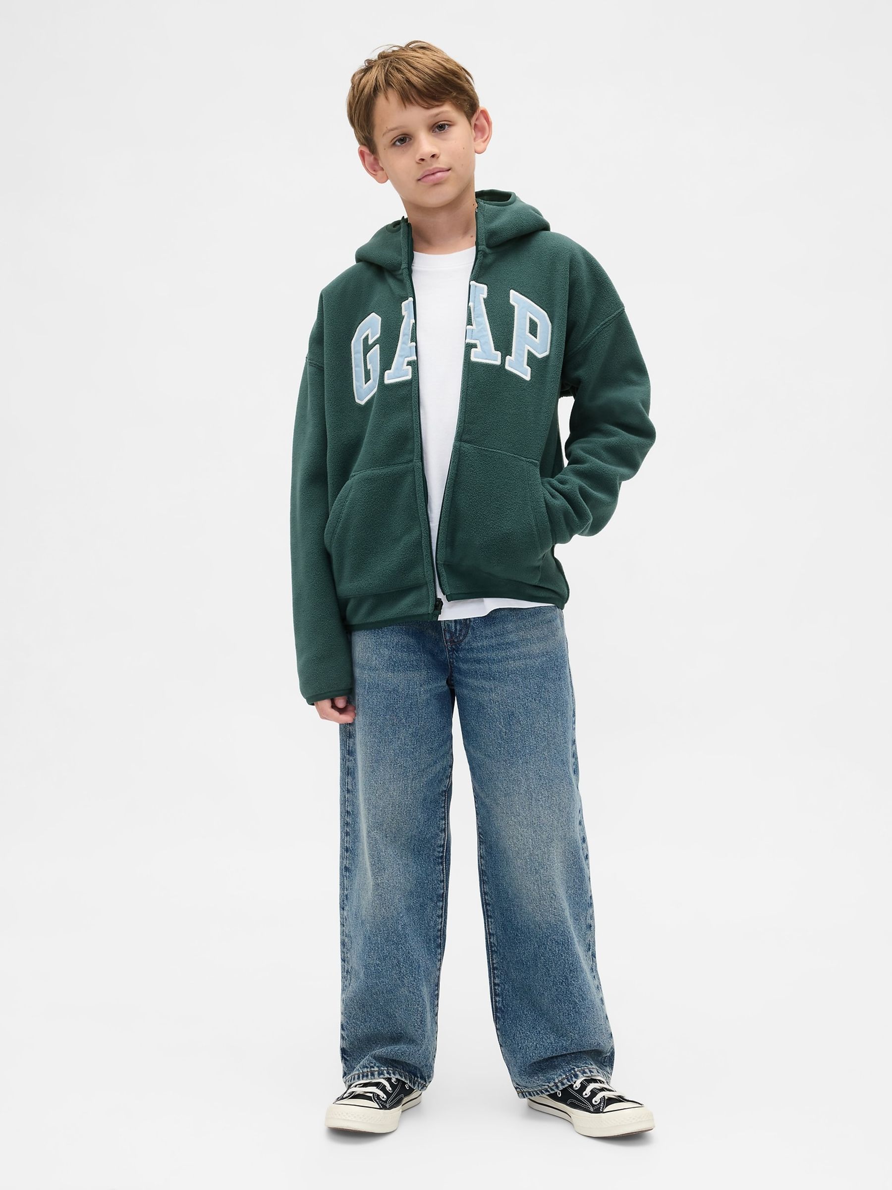 Green VintageSoft Logo Zip Hoodie (4-13yrs) - Image 3 of 5