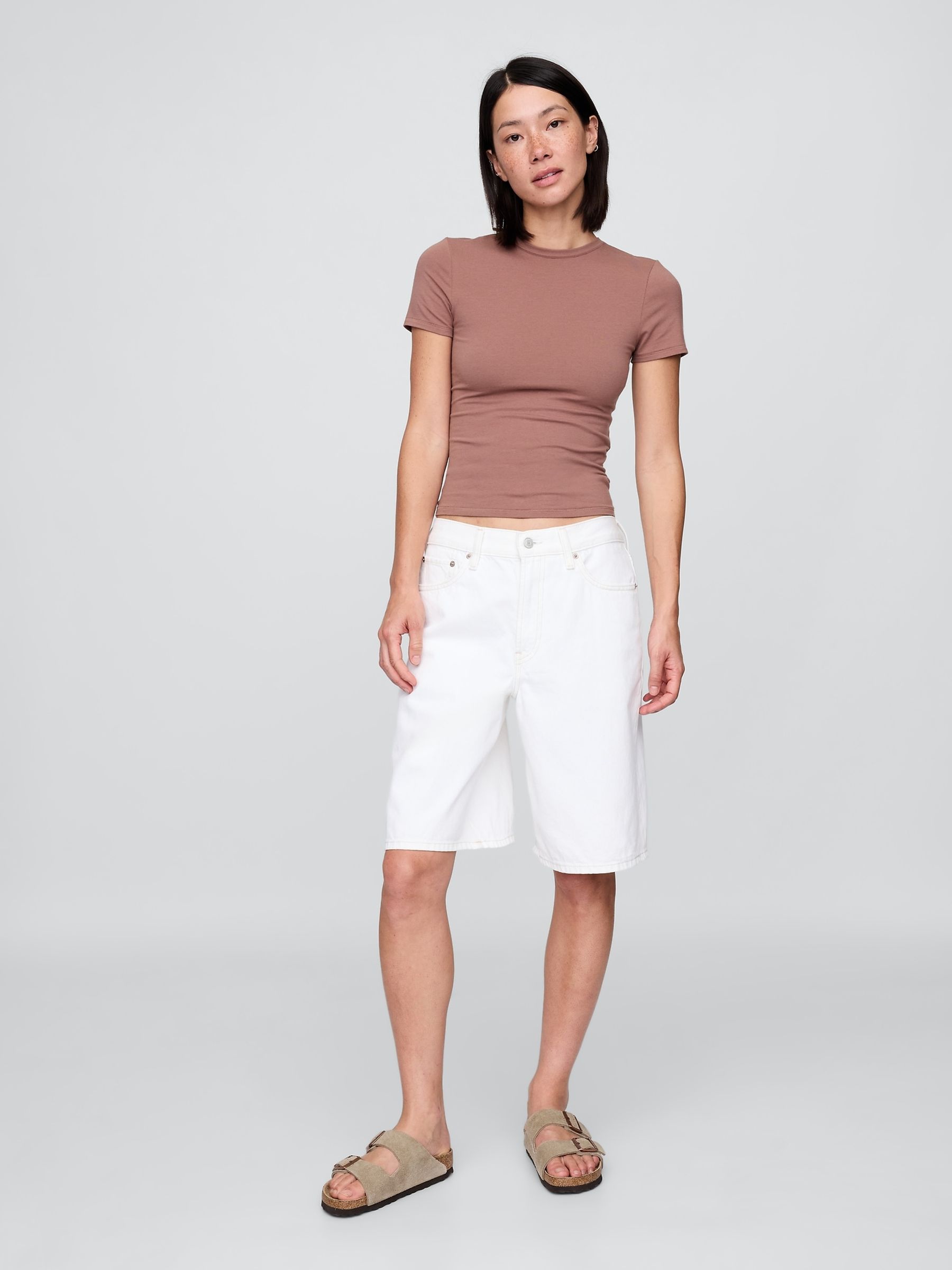 Dusky Pink CloseKnit Jersey Short Sleeve T-Shirt - Image 3 of 4