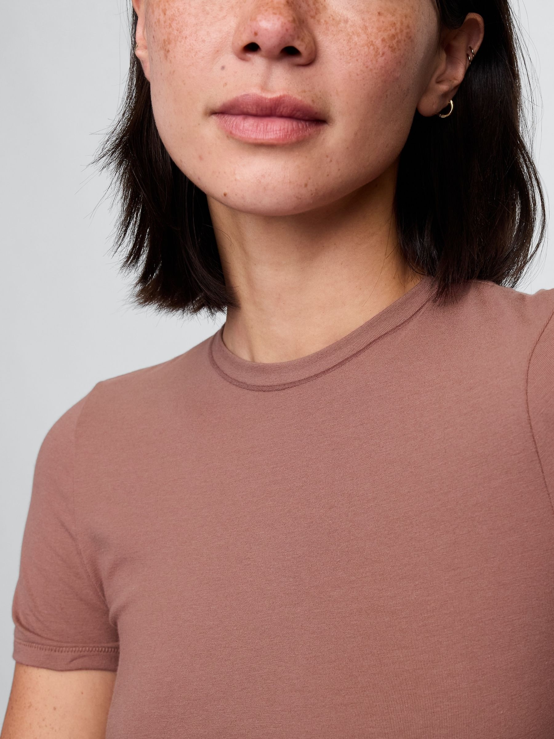 Dusky Pink CloseKnit Jersey Short Sleeve T-Shirt - Image 4 of 4