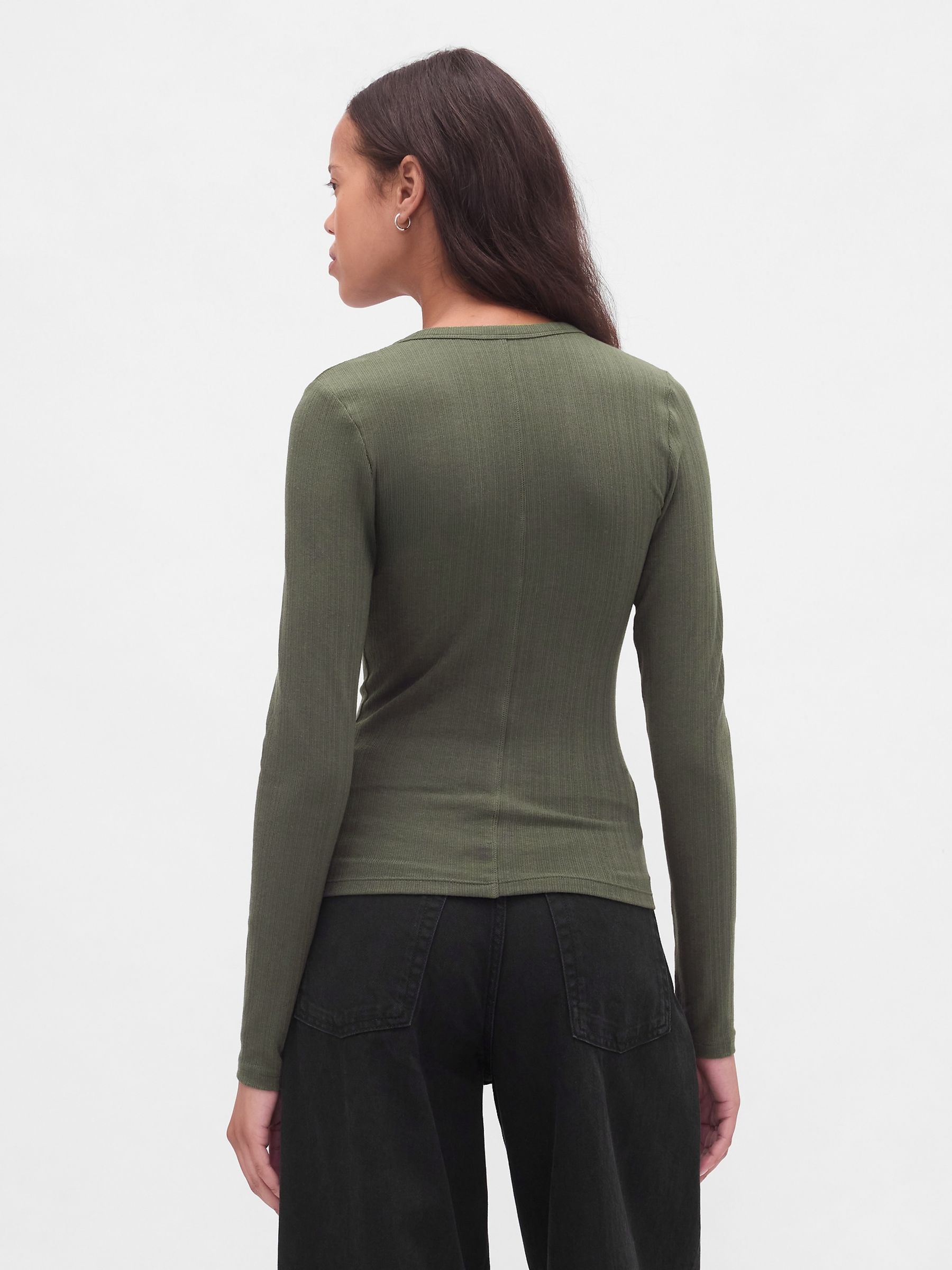 Green Sheer Modern Rib T-Shirt - Image 2 of 4