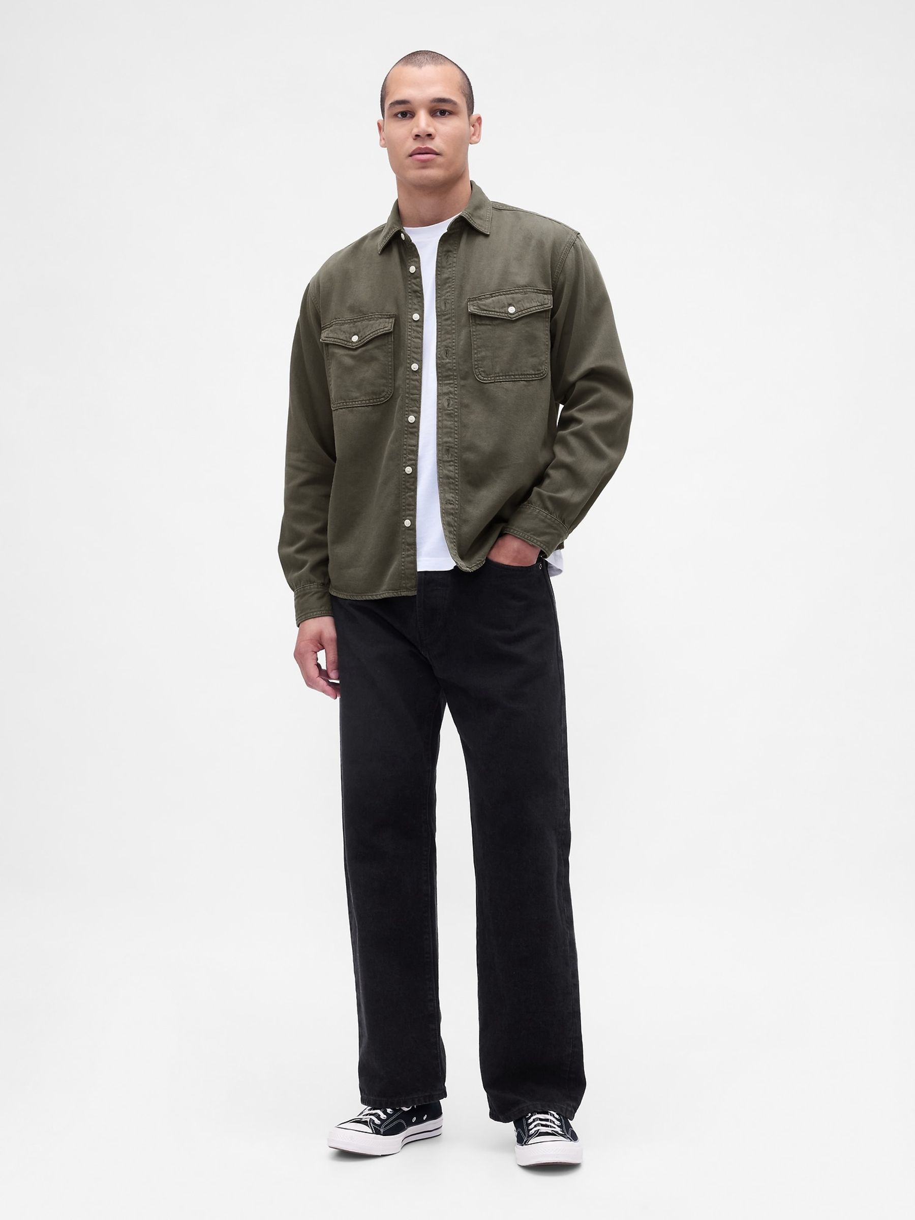 Brown UltraSoft Denim Relaxed Shirt - Image 3 of 4