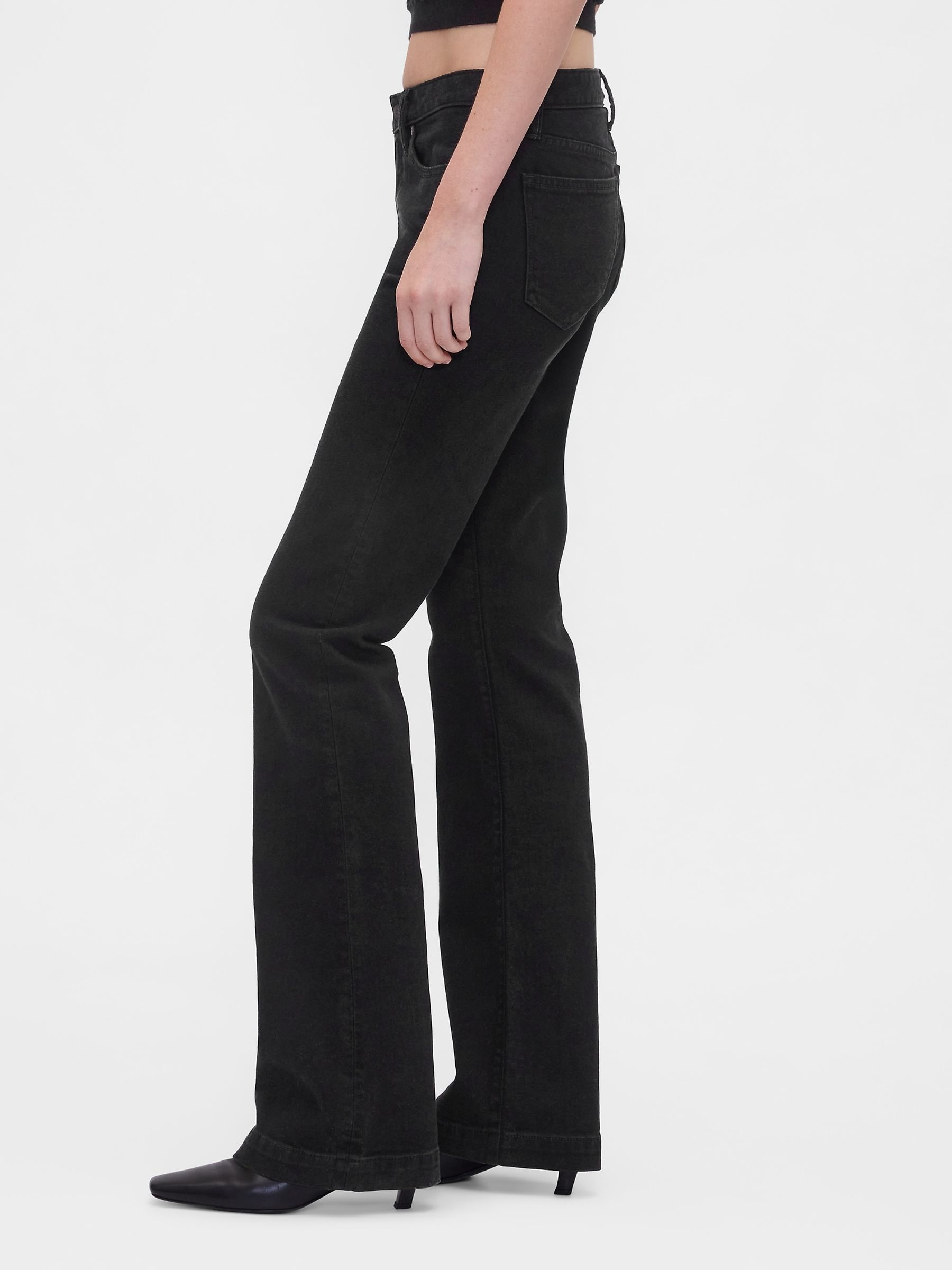 Black Low Rise Long and Lean Bootcut Jeans | Gap