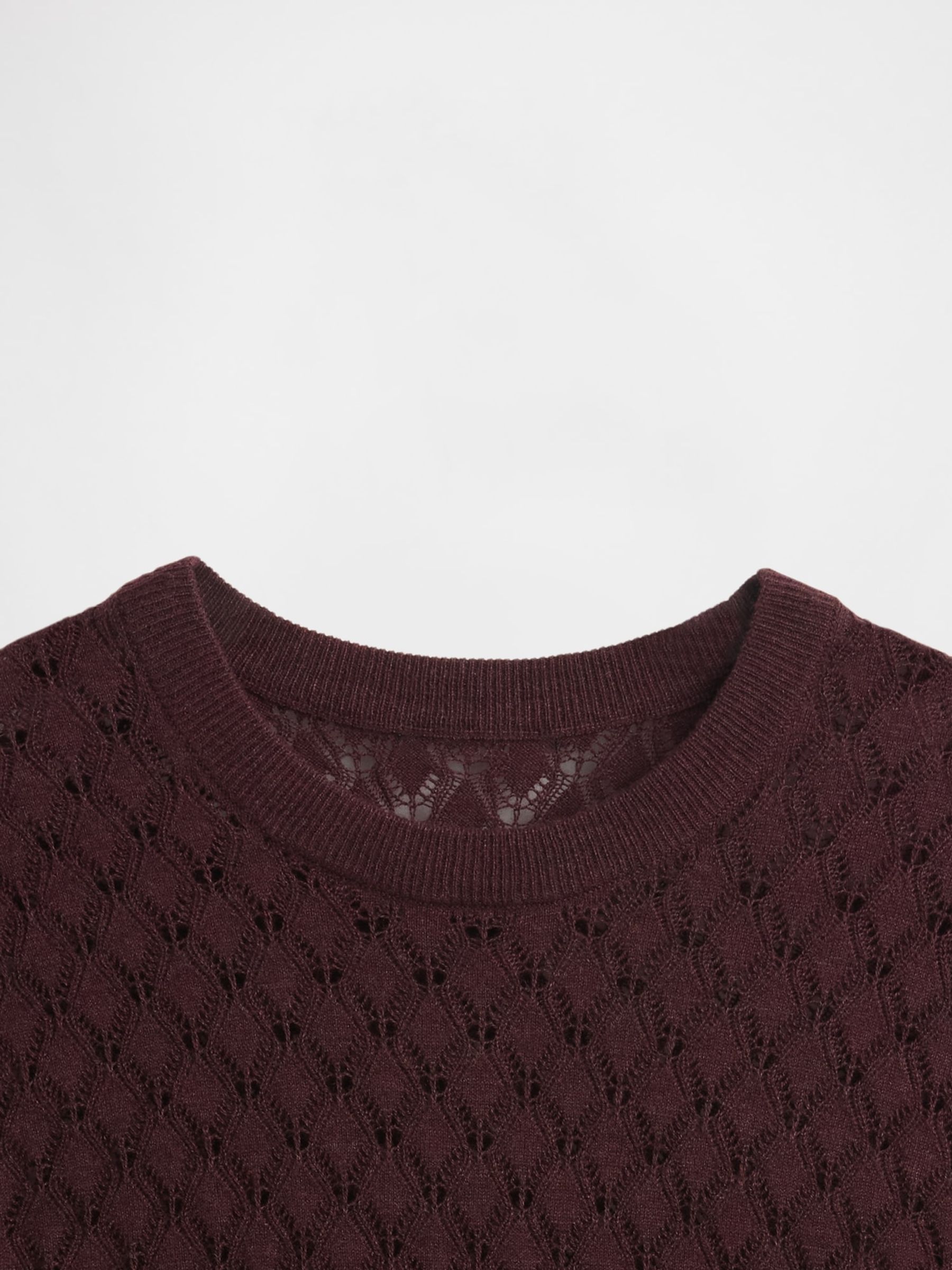 Burgundy Red Pointelle Sweatshirt - Image 4 of 4