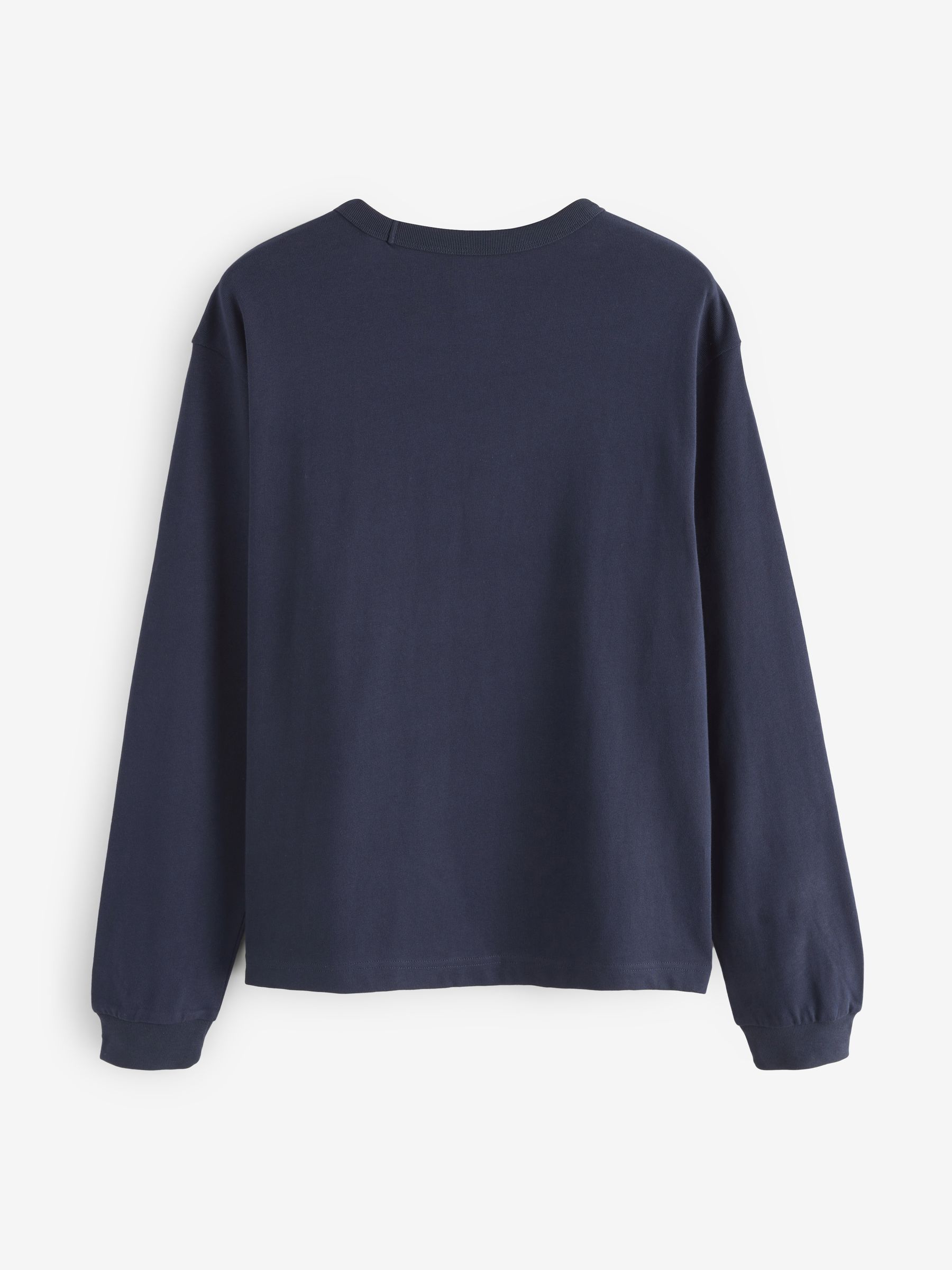 Navy Blue Heavyweight Relaxed T-Shirt - Image 2 of 5 Navy Blue Heavyweight Relaxed T-Shirt - Image 2 of 5