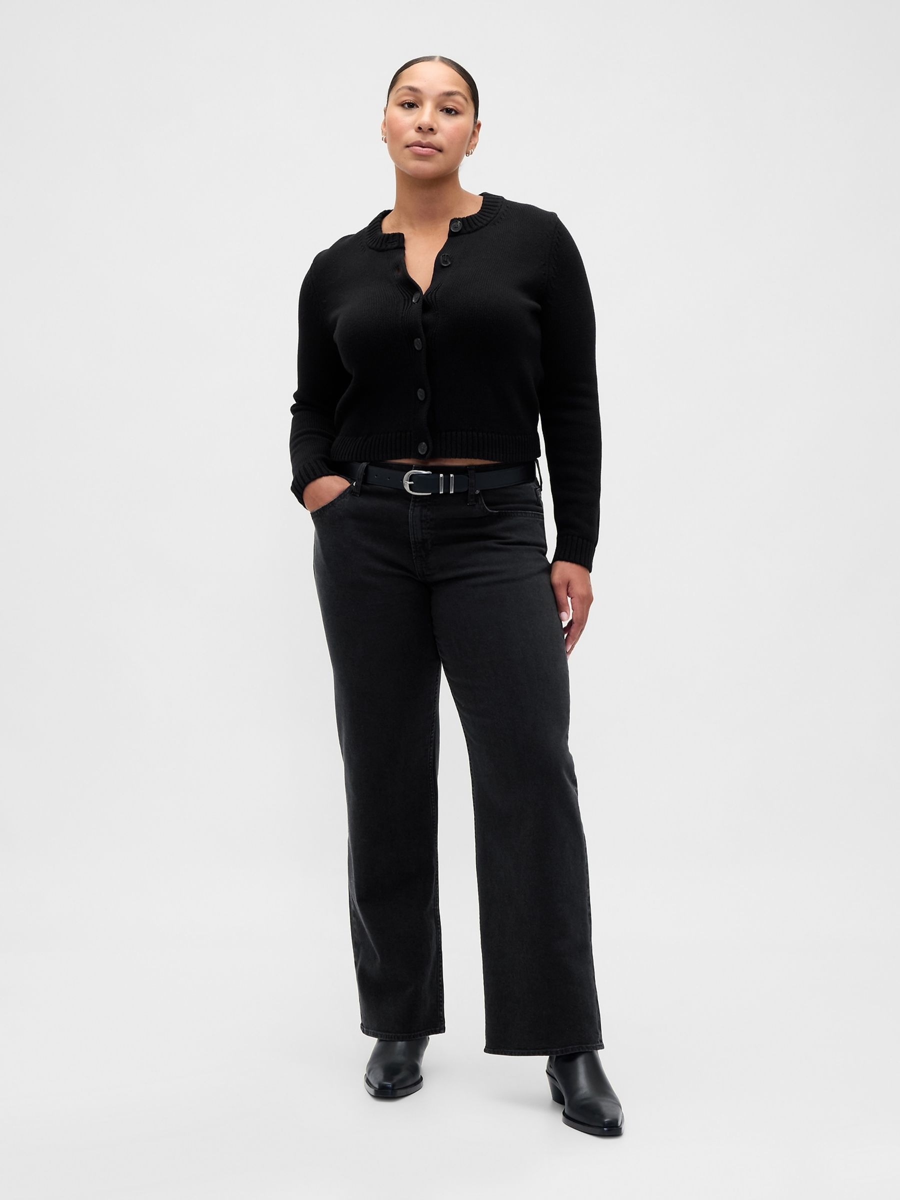 Black Low Waisted '90s Loose Jeans - Image 5 of 5