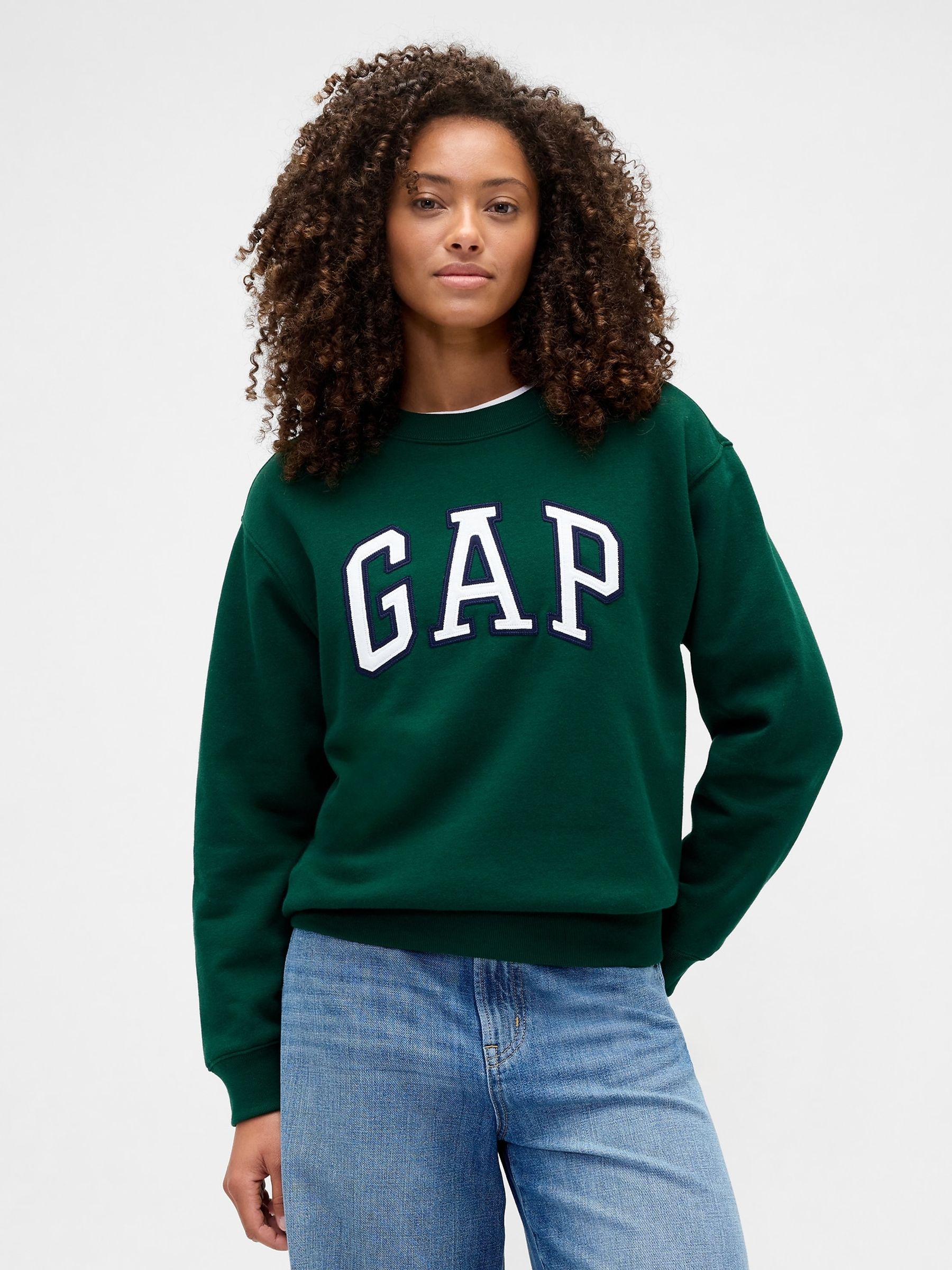 Dark Green Relaxed Logo Sweatshirt Gap