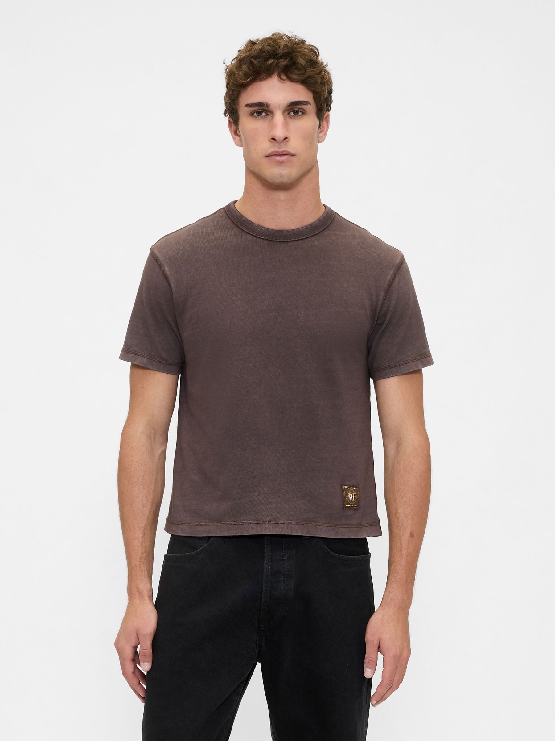 Brown Heavyweight Crop Graphic T-Shirt - Image 1 of 4