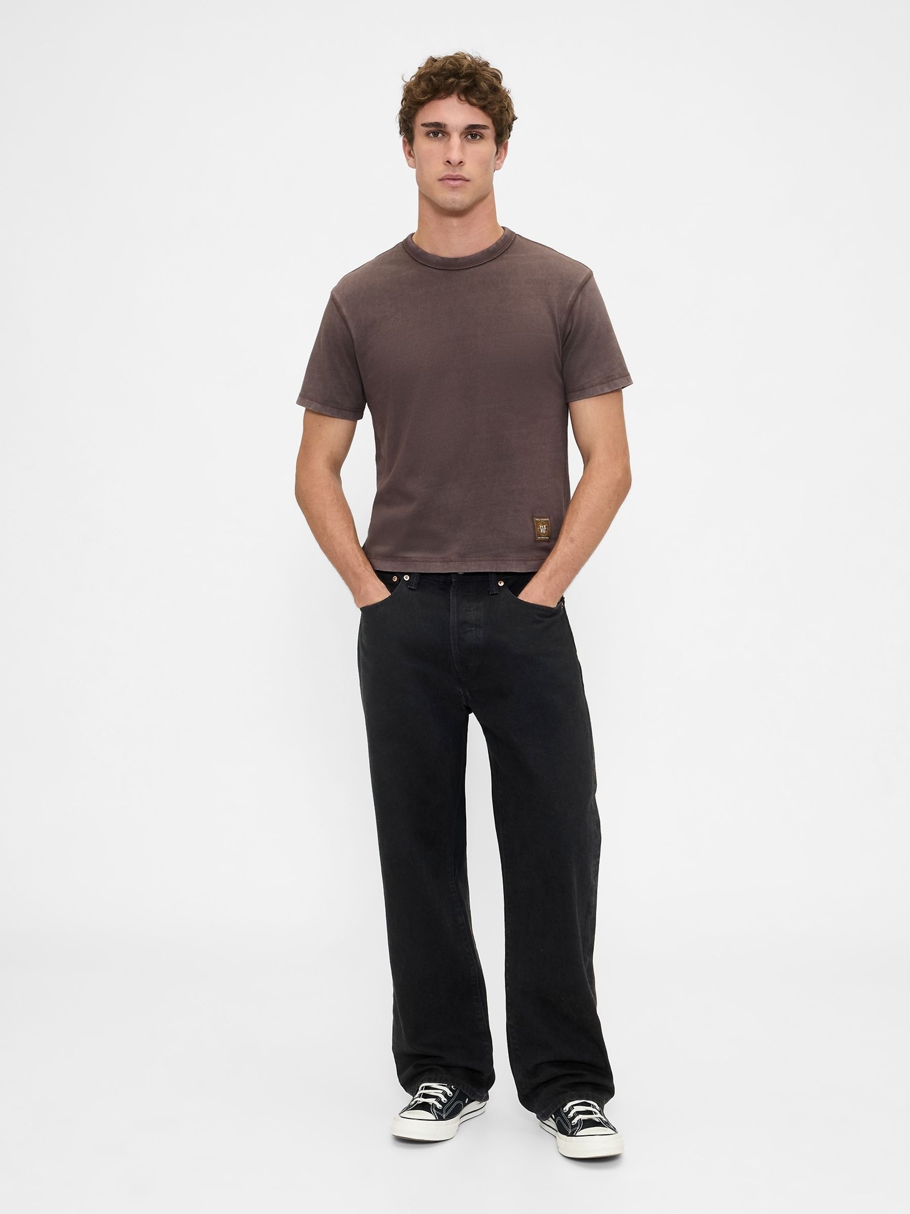 Brown Heavyweight Crop Graphic T-Shirt - Image 3 of 4