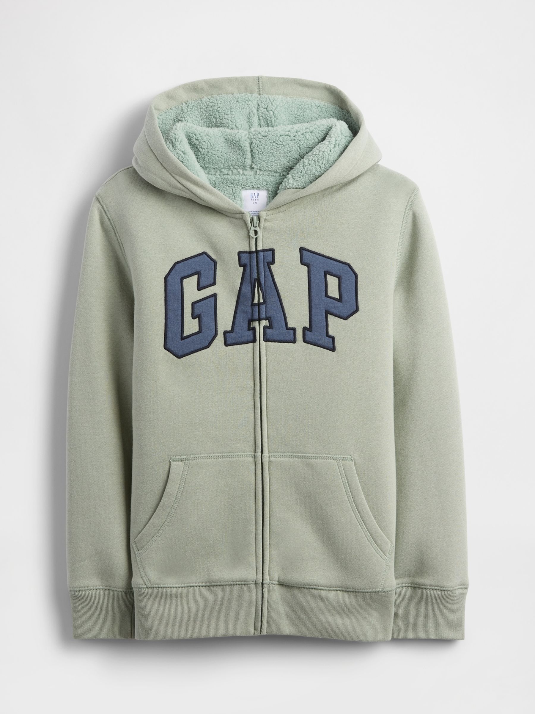 Green Logo Sherpa-Lined Zip Hoodie - Image 1 of 3