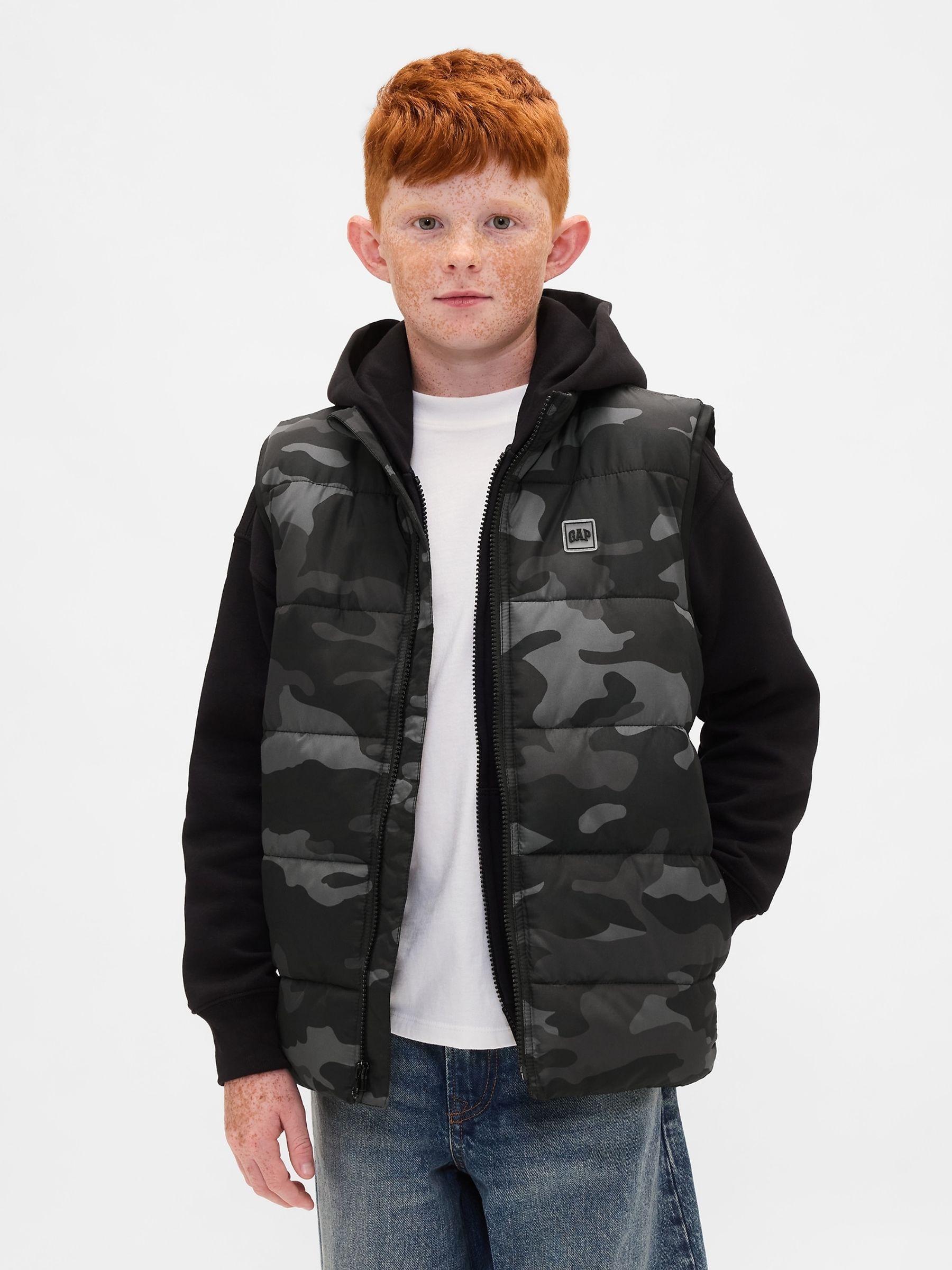 Black Relaxed ColdControl Puffer Vest (4-13yrs) - Image 1 of 5