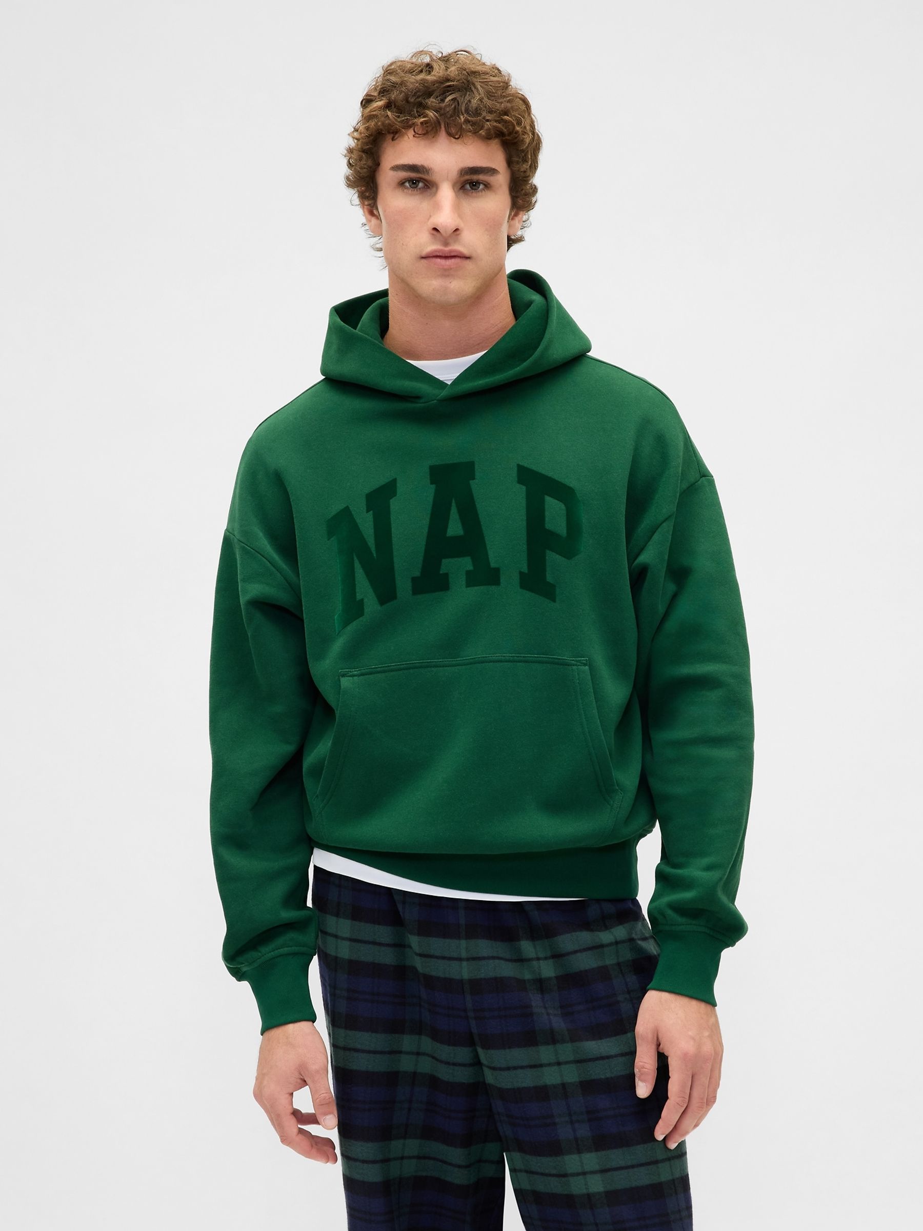 Green VintageSoft Heavyweight NAP Logo Hoodie Gap