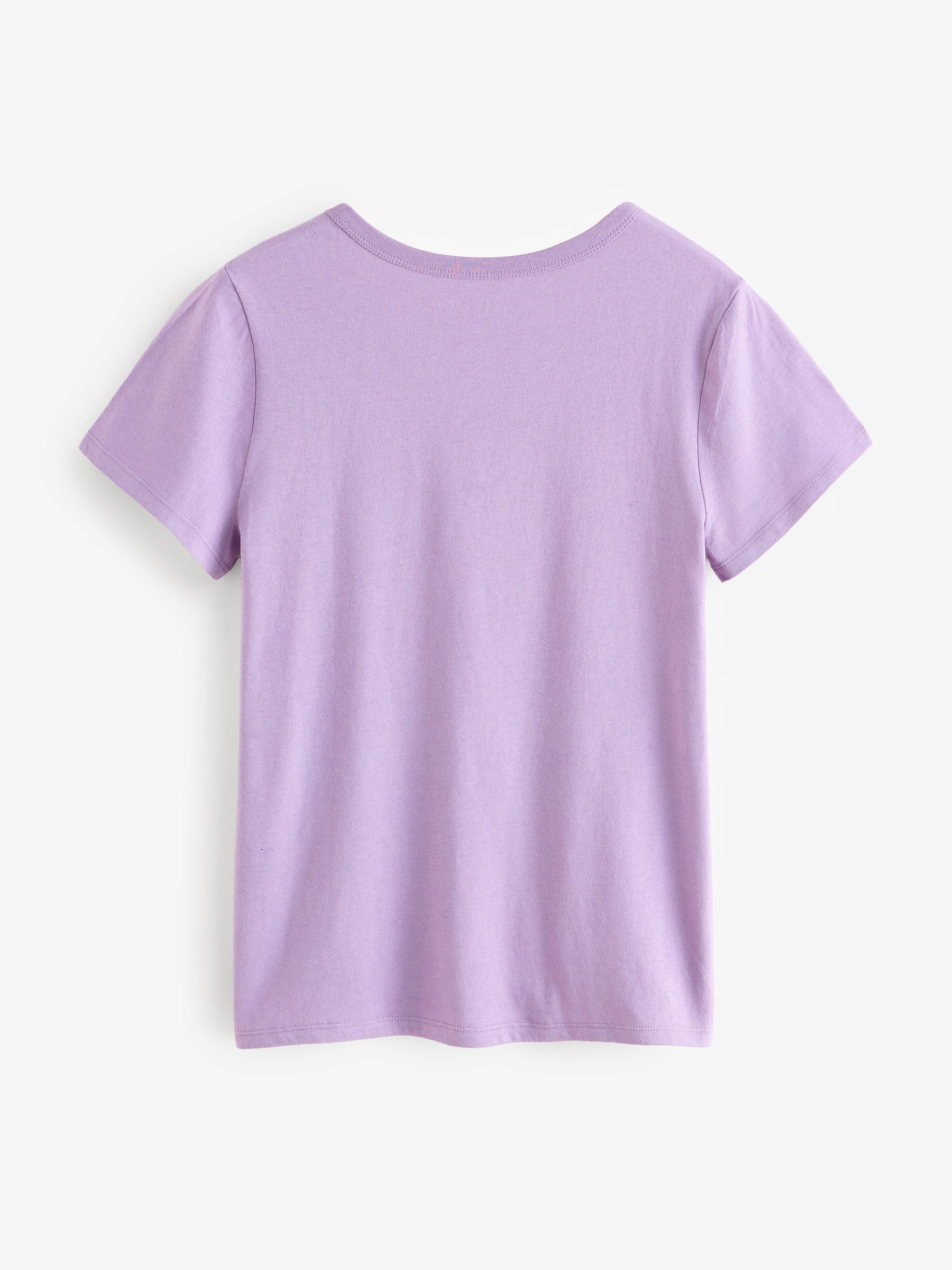 Purple V-Neck Favourite Cotton Short Sleeve T-Shirt - Image 2 of 4