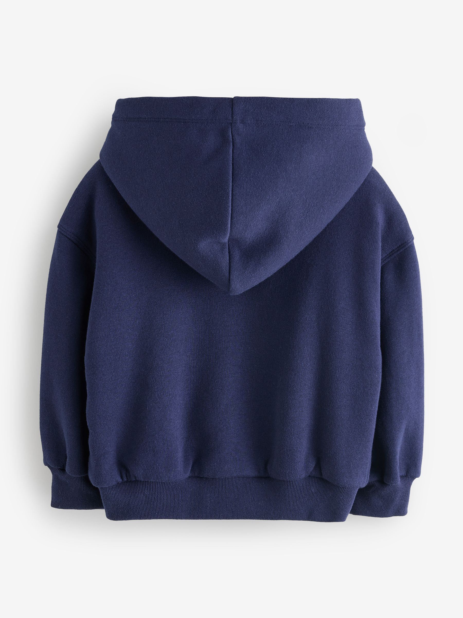 Navy Blue Logo Fluffy Sherpa Zip-Up Hoodie (4-13yrs) - Image 2 of 4 Navy Blue Logo Fluffy Sherpa Zip-Up Hoodie (4-13yrs) - Image 2 of 4