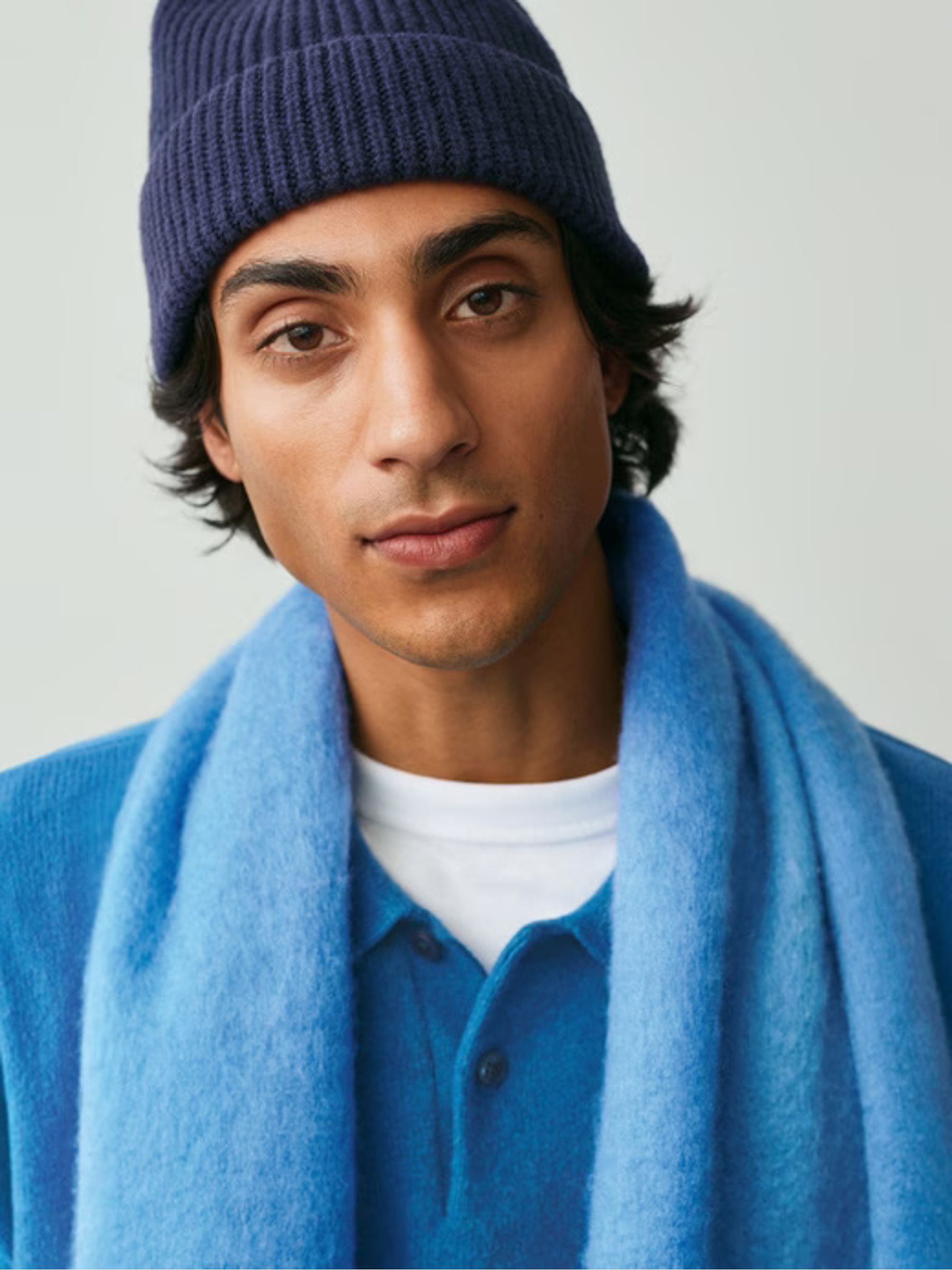 Navy Blue Adults CashSoft Stretch Beanie - Image 2 of 3