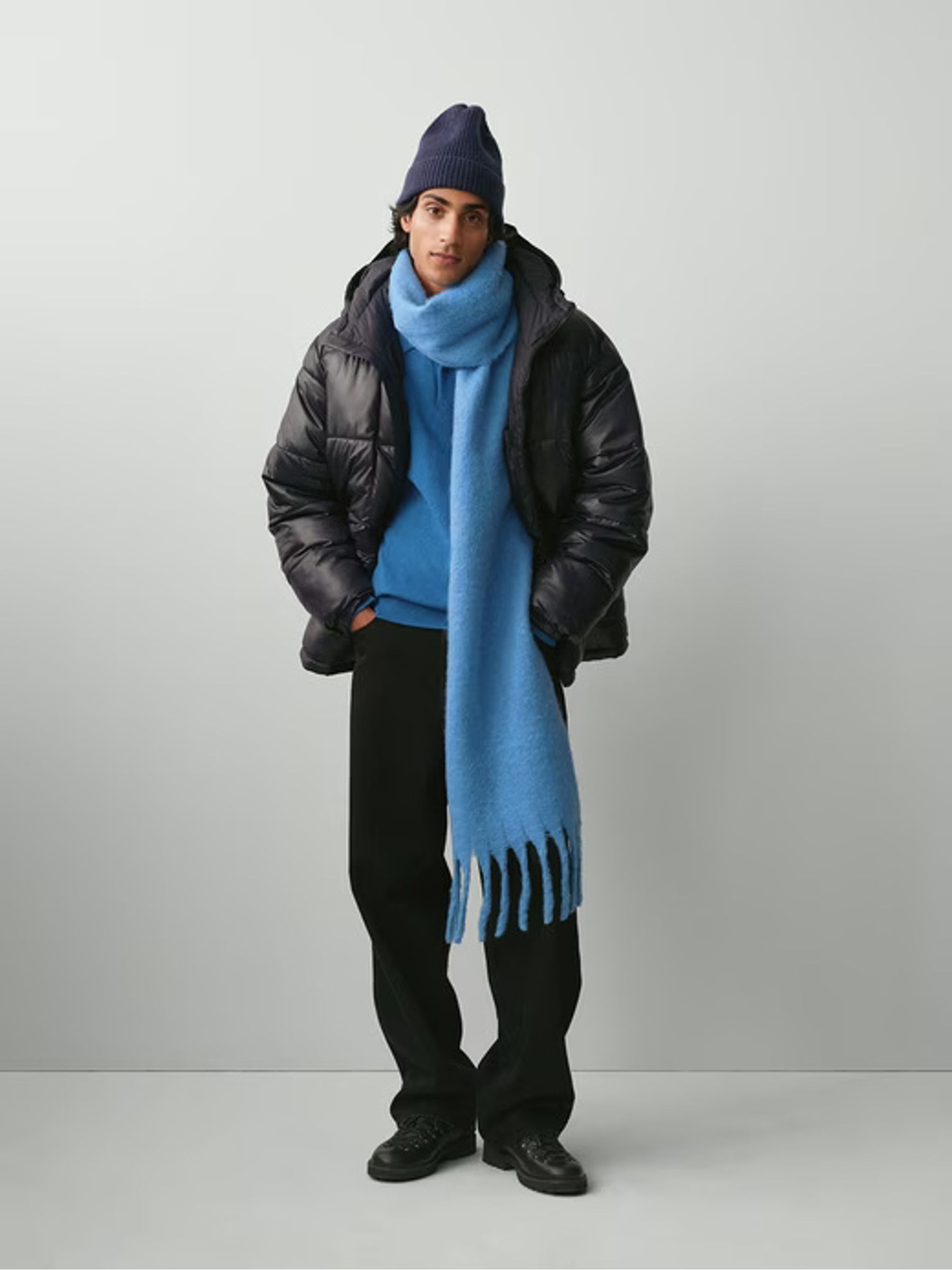 Navy Blue Adults CashSoft Stretch Beanie - Image 3 of 3