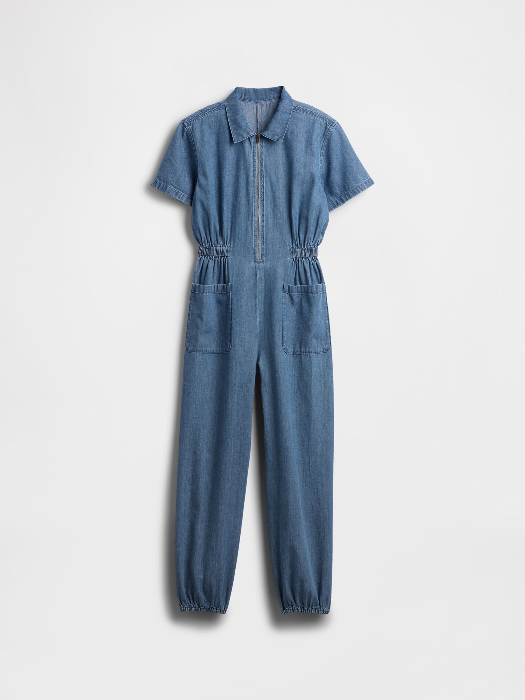 Blue Denim Jogger Jumpsuit - Image 3 of 4
