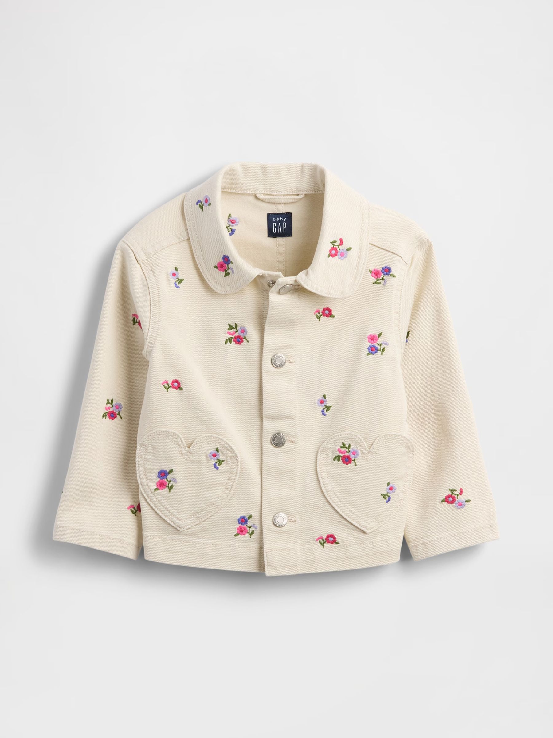 Cream Floral Barn Jacket - Image 1 of 3 Cream Floral Barn Jacket - Image 1 of 3