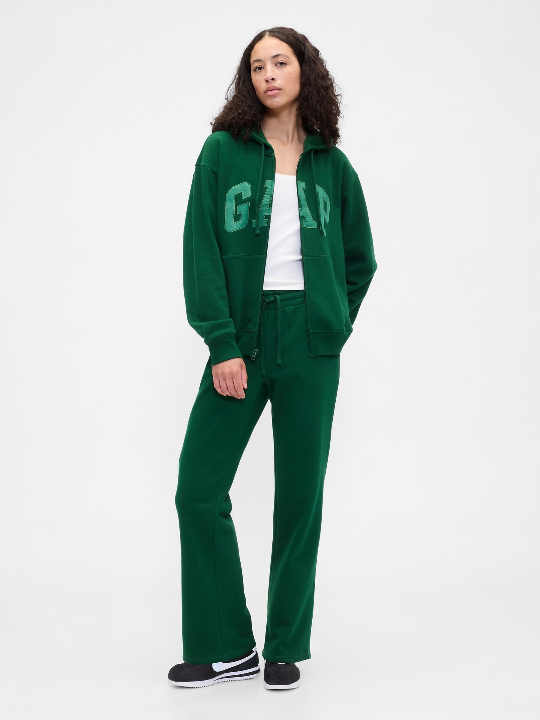 Green Vintage Logo Zip Up Hoodie - Image 3 of 5