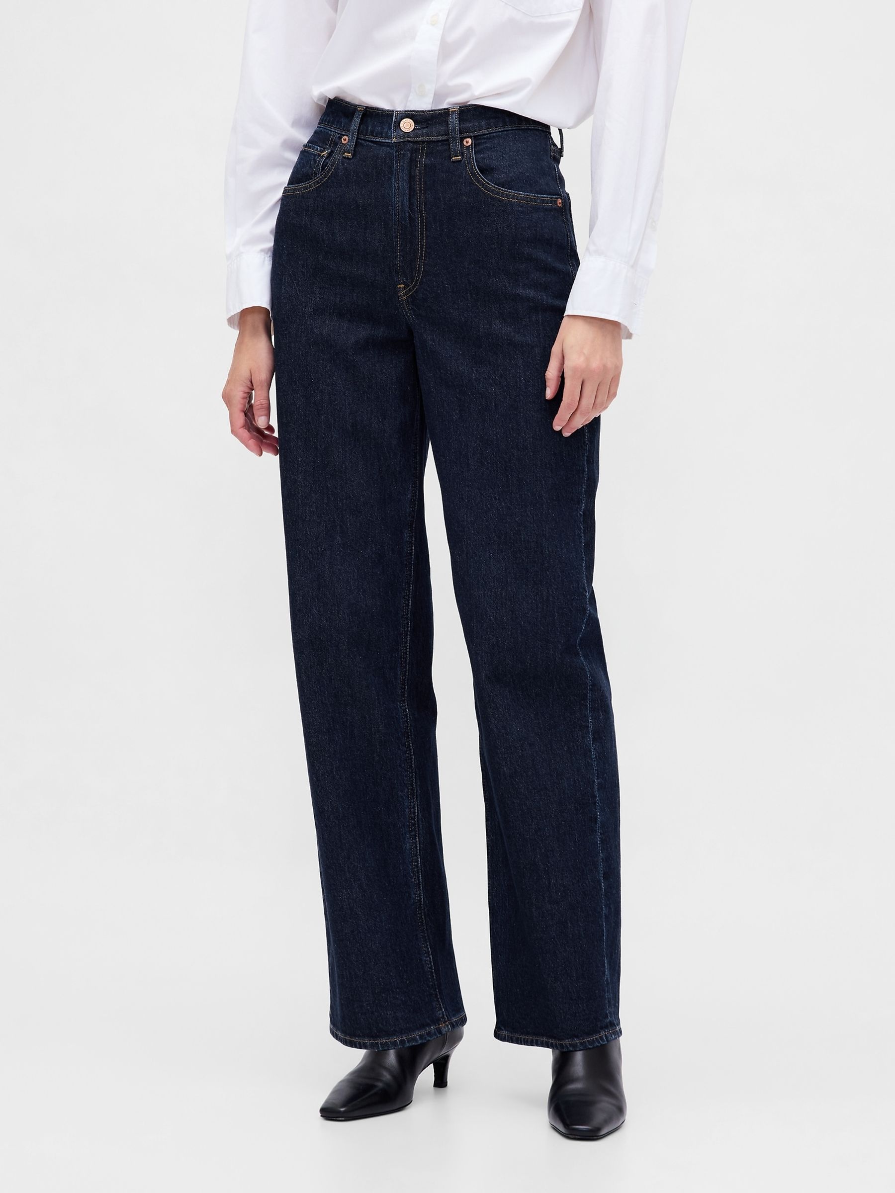 Dark Blue High Waisted '90s Loose Jeans - Image 1 of 6