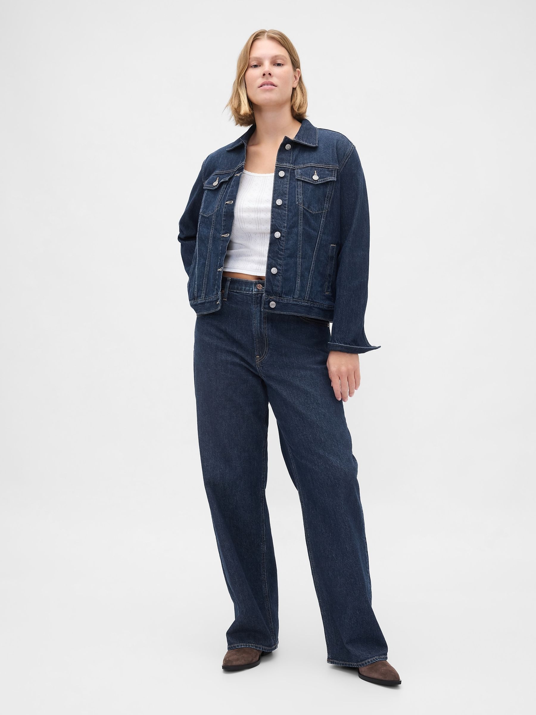 Dark Blue High Waisted '90s Loose Jeans - Image 6 of 6