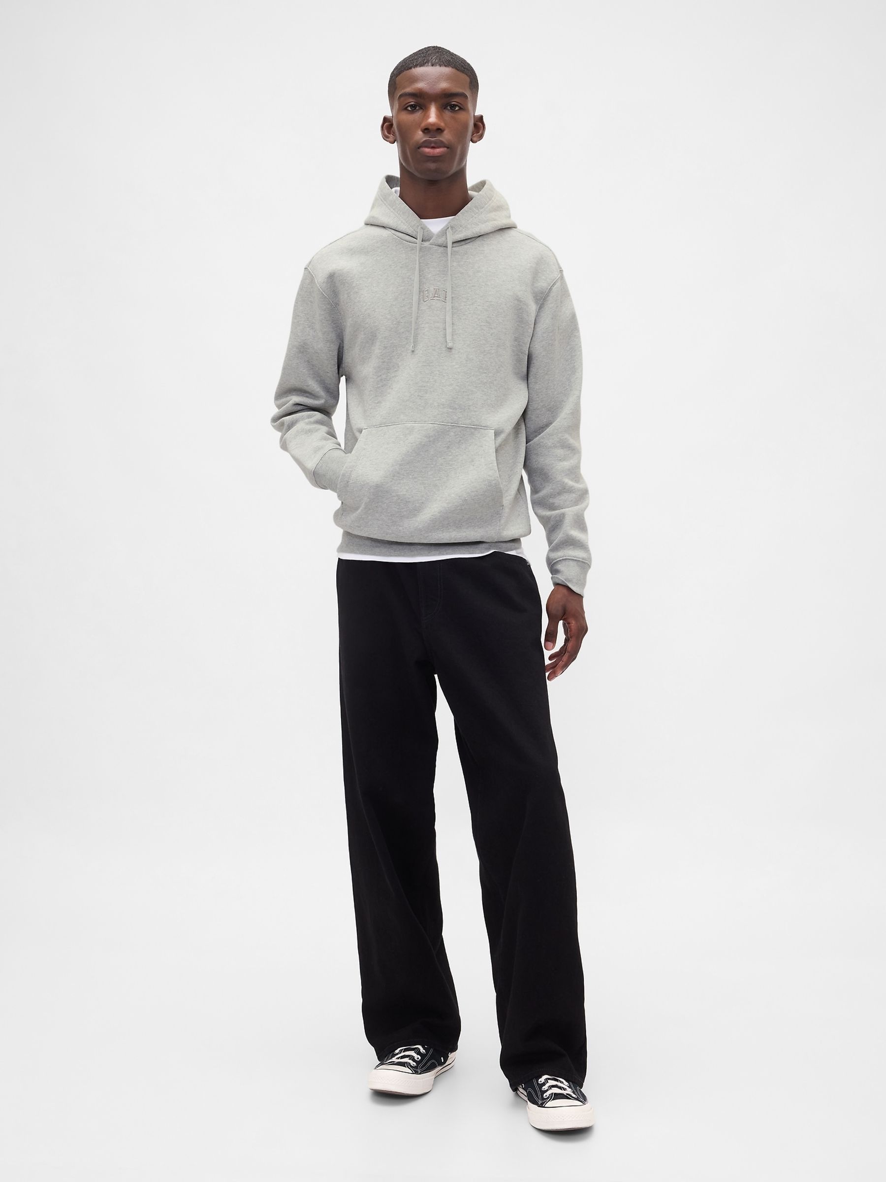 Grey Relaxed Mini Logo Hoodie - Image 3 of 4