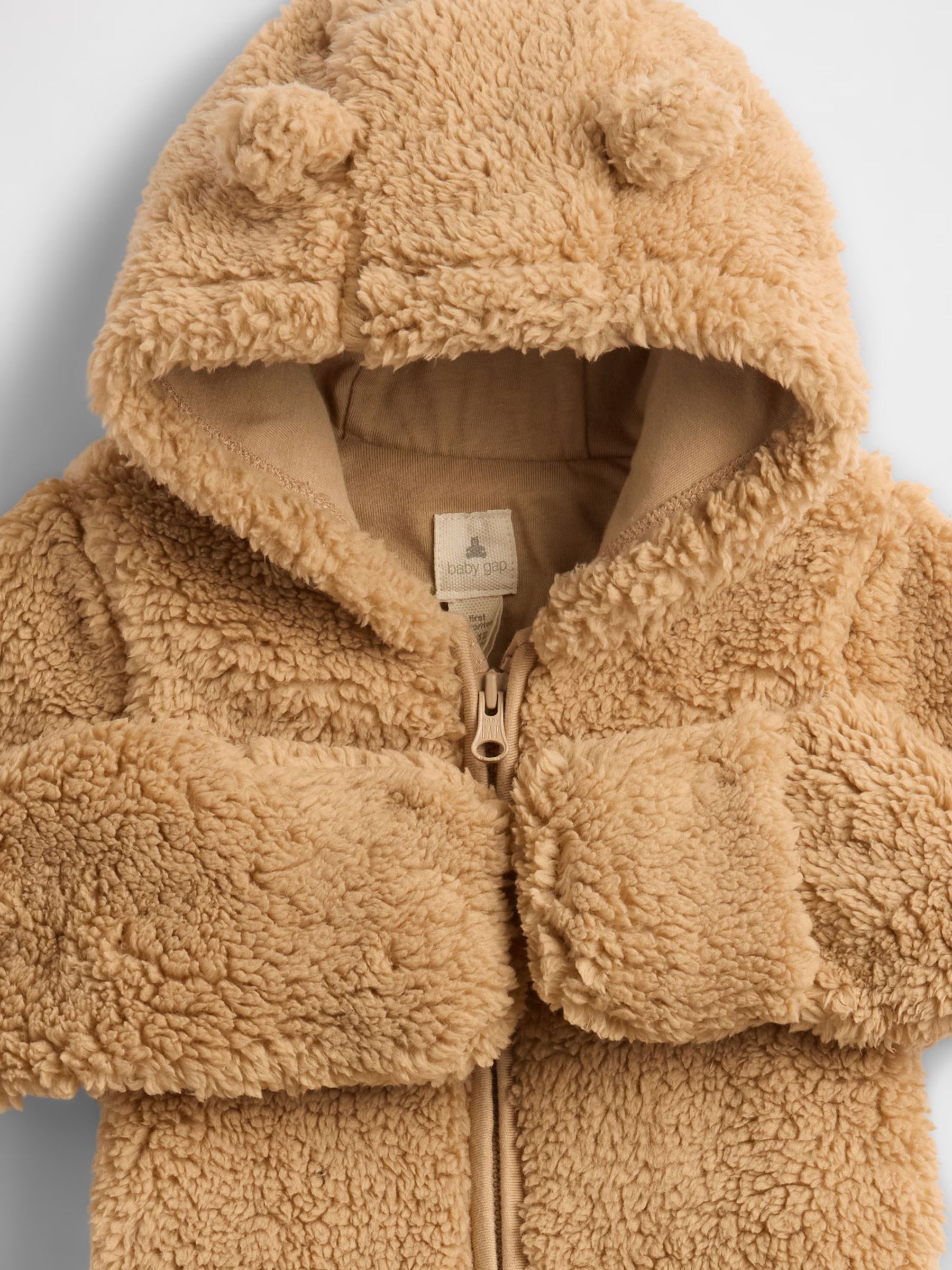 Brown Teddy Sherpa Jacket (Newborn-12mths) - Image 3 of 3