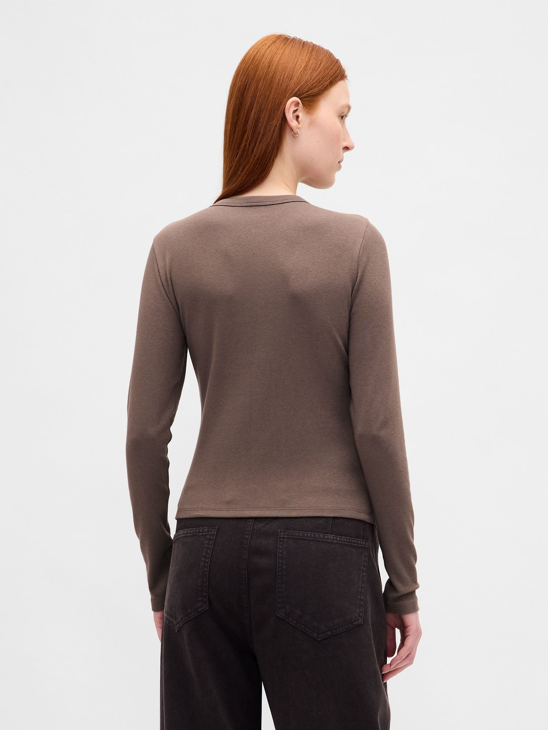 Mid Brown Modern Crew Neck Cardigan - Image 2 of 4