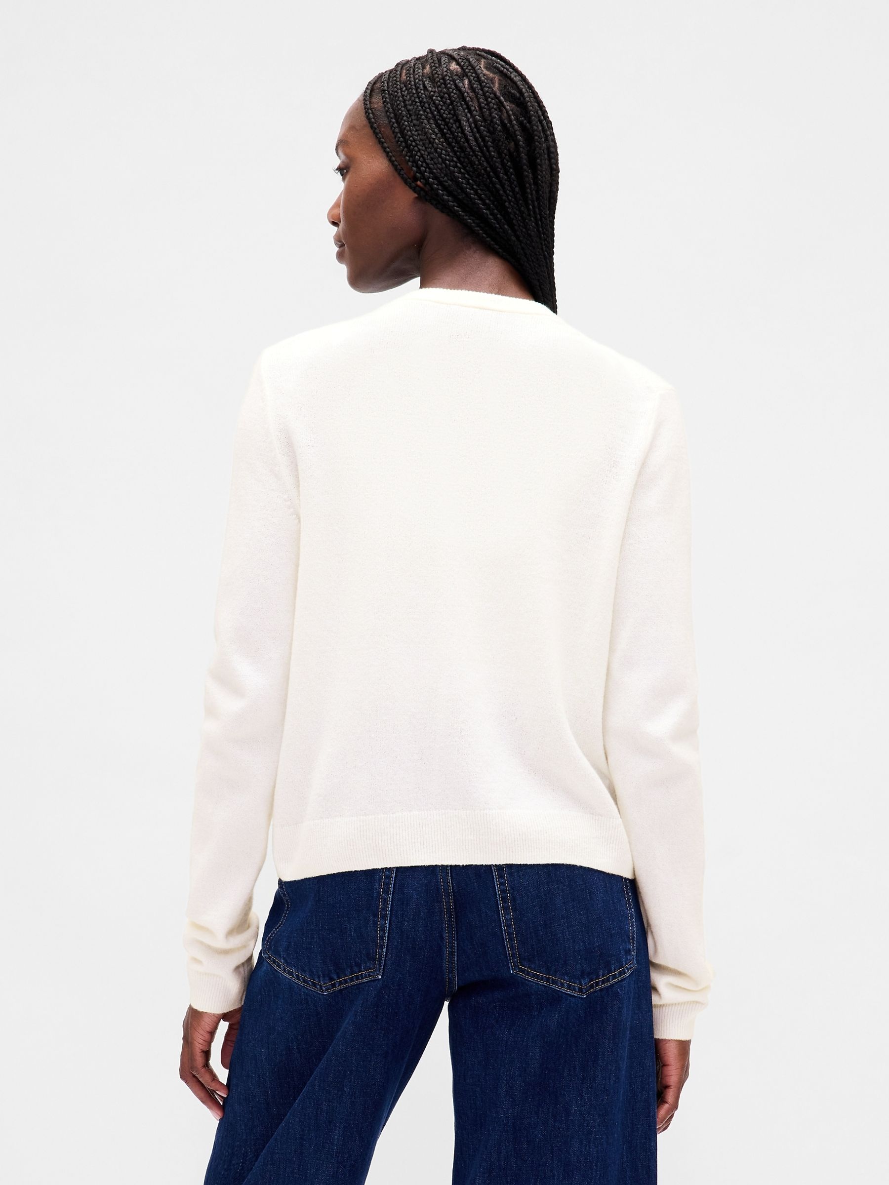 White Soft Touch Crop Cardigan - Image 2 of 4