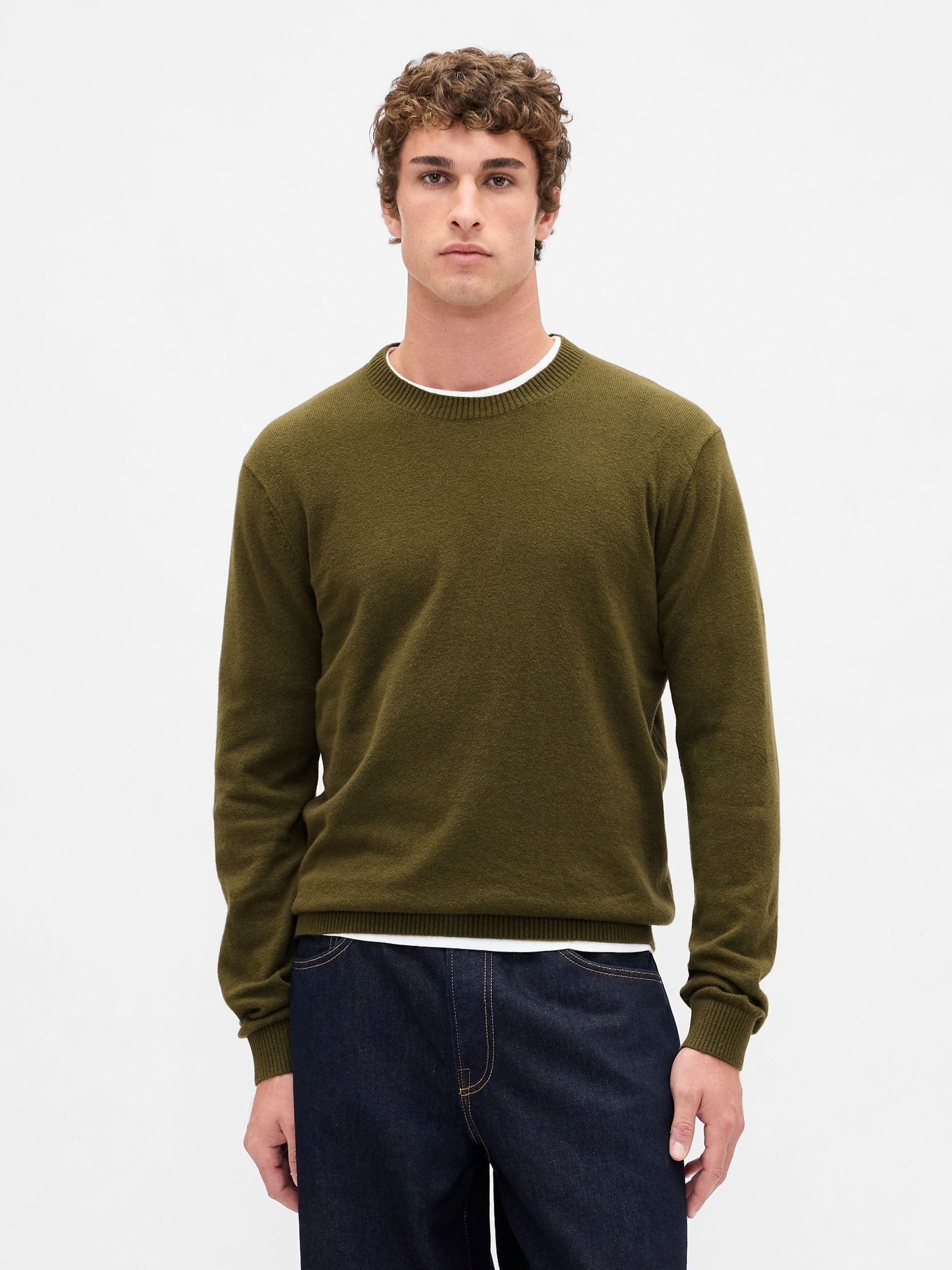 Green CashSoft Crew Sweatshirt - Image 1 of 4