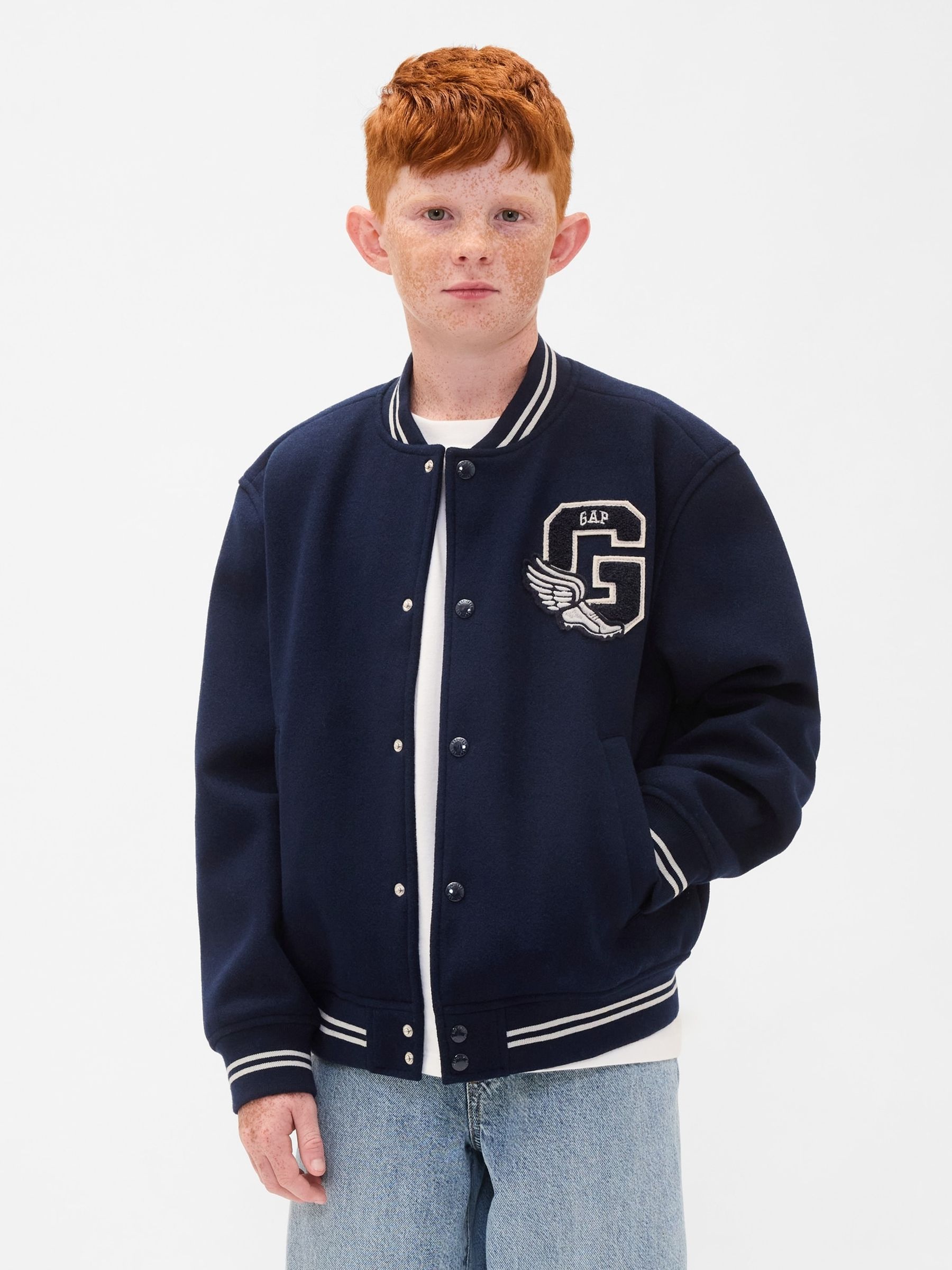 Blue Varsity Logo Bomber Jacket (4-13yrs) - Image 1 of 4