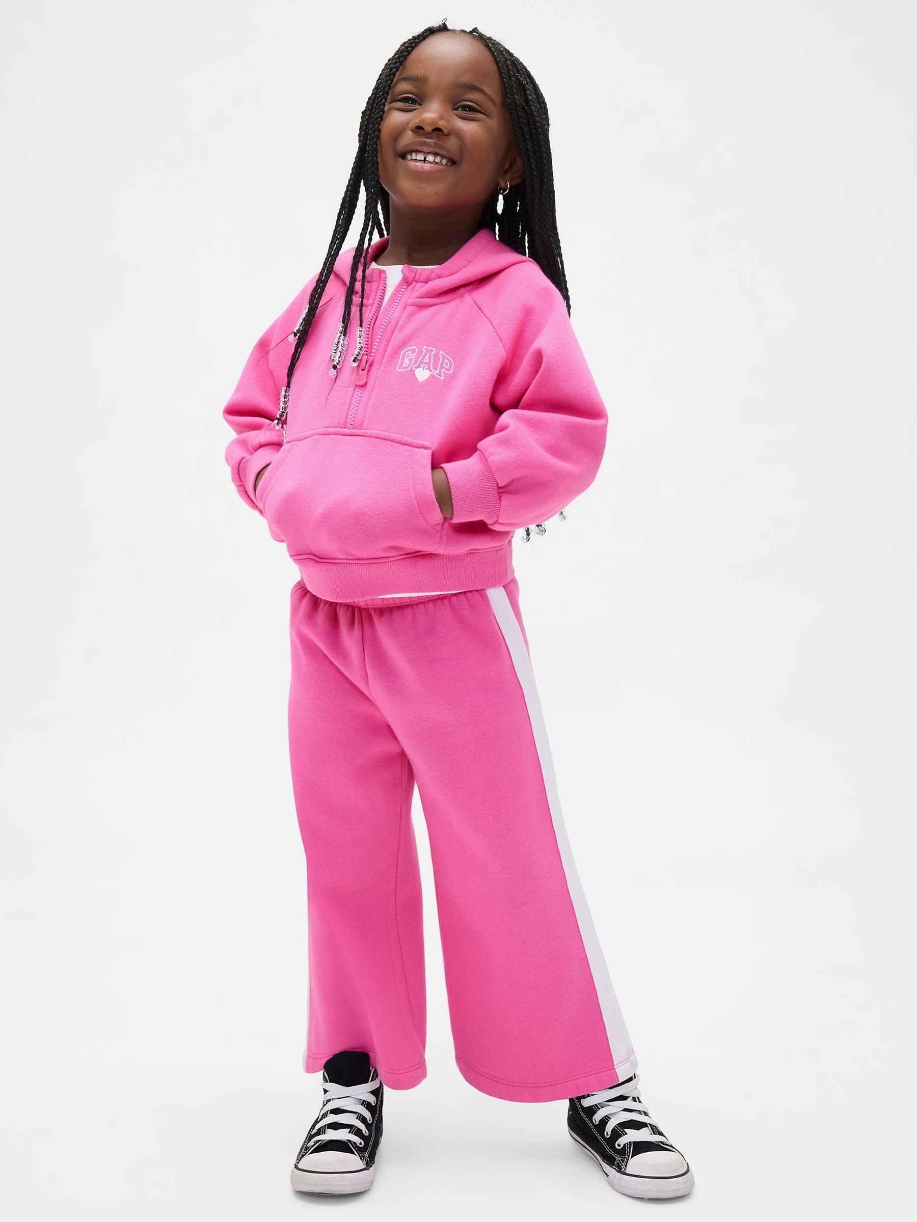 Pink Vintage Soft Hoodie Outfit Set (6mths-5yrs) - Image 1 of 3