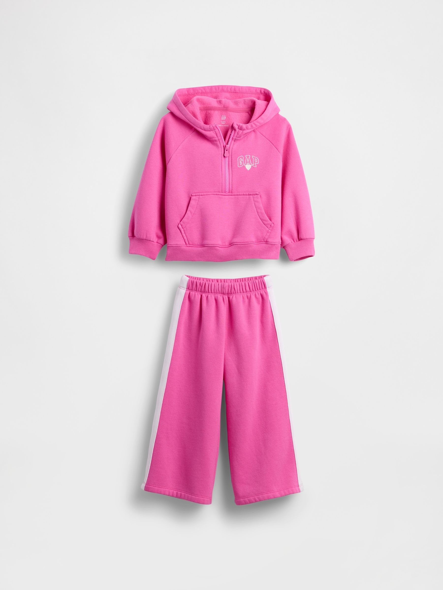Pink Vintage Soft Hoodie Outfit Set (6mths-5yrs) - Image 2 of 3